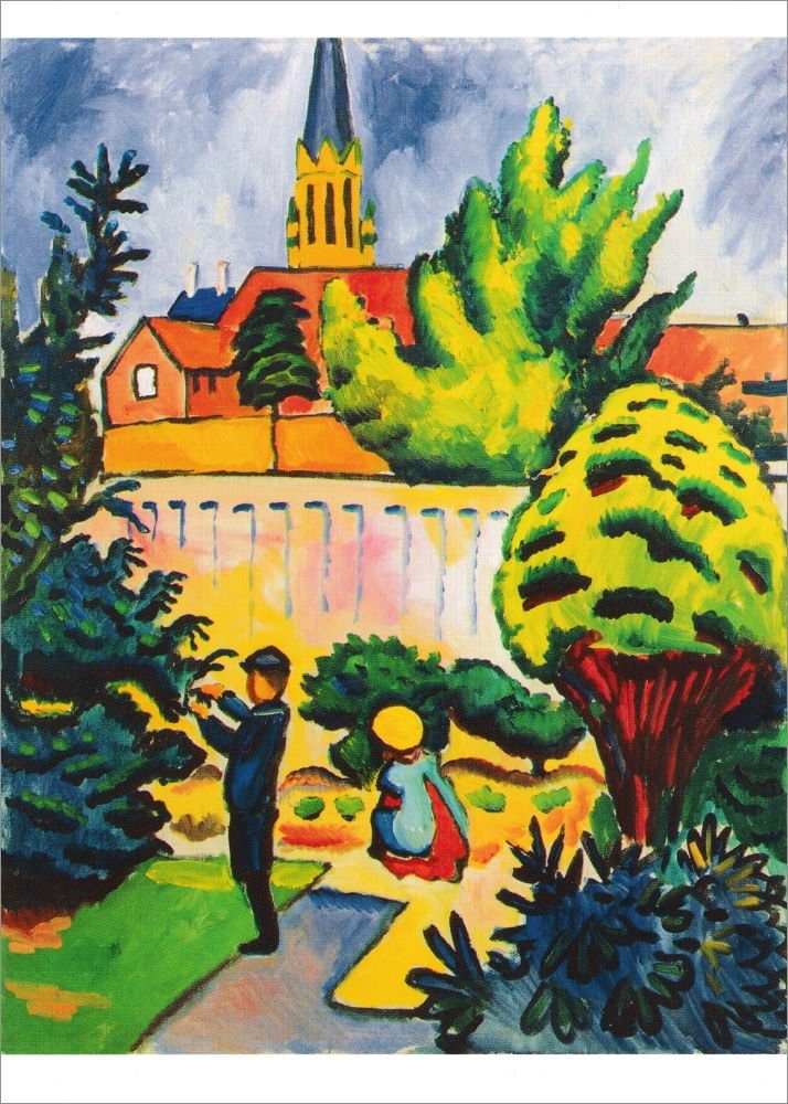 Postkarte Kunstkarte August Macke "Kinder im Garten"
