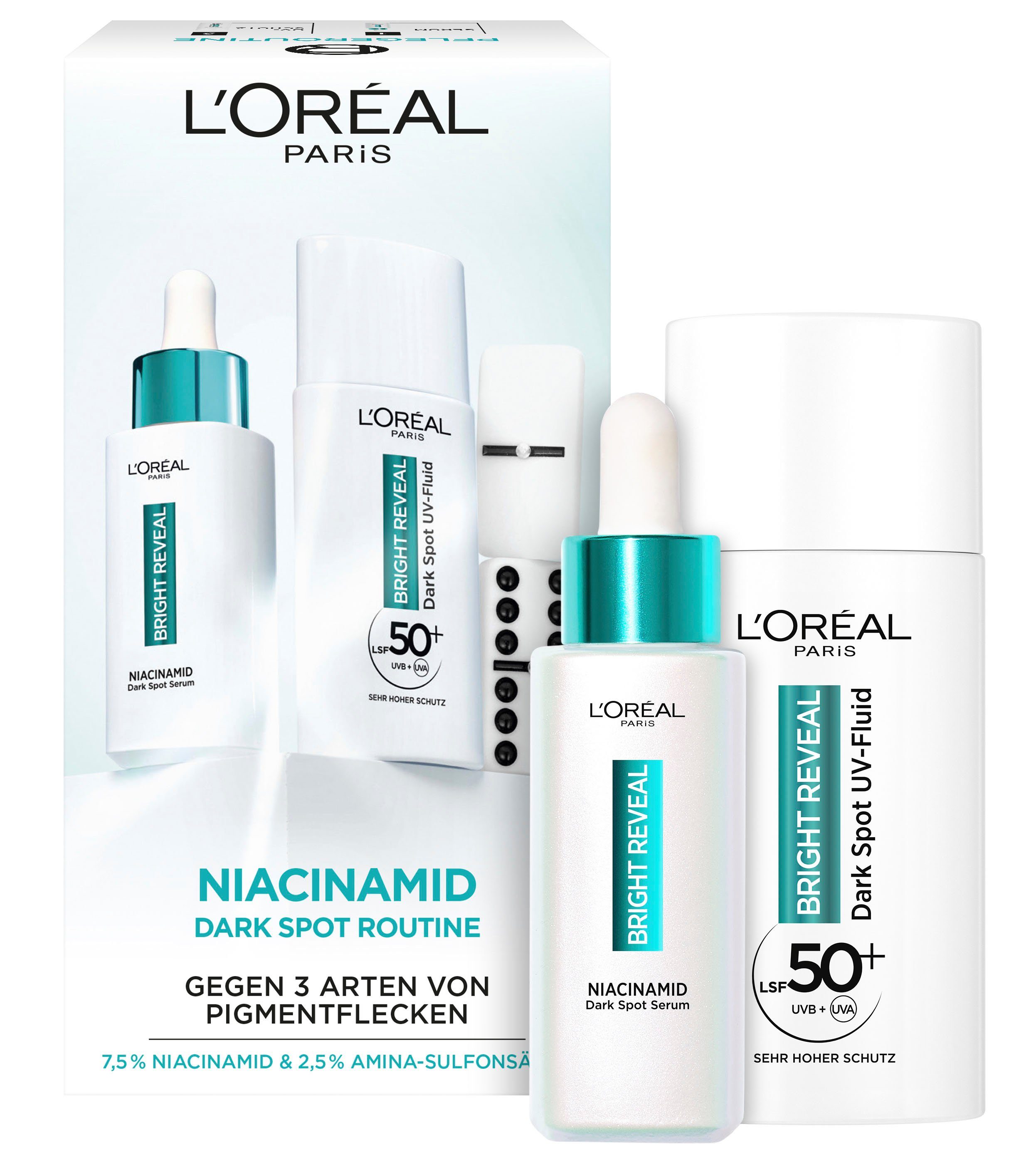 L'ORÉAL PARIS Gesichtspflege-Set BRIGHT REVEAL SET Set, 2-tlg., mit Niacinamid