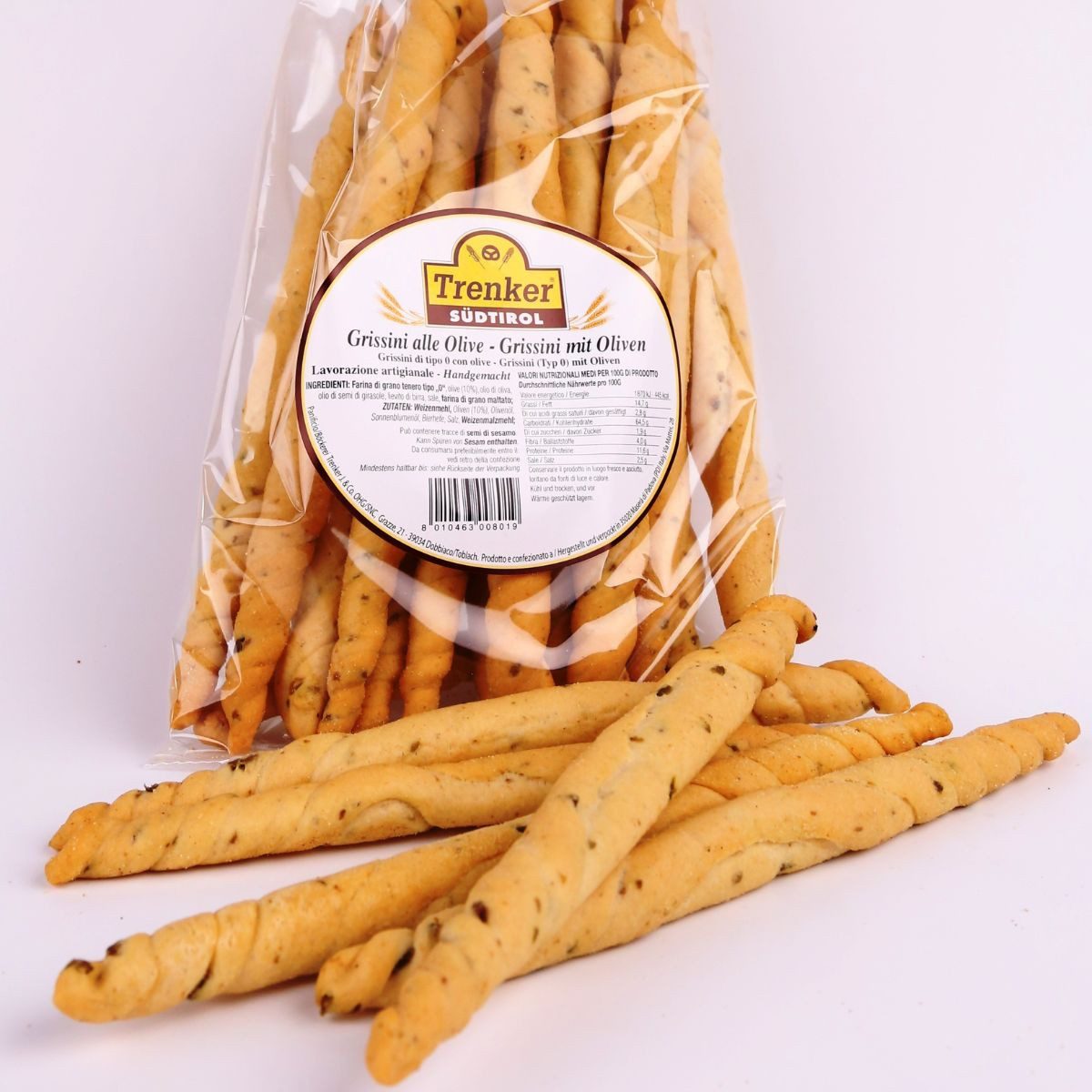 Trenker Knabberei Grissini mit Oliven, handgemacht, 200 g, 200 g