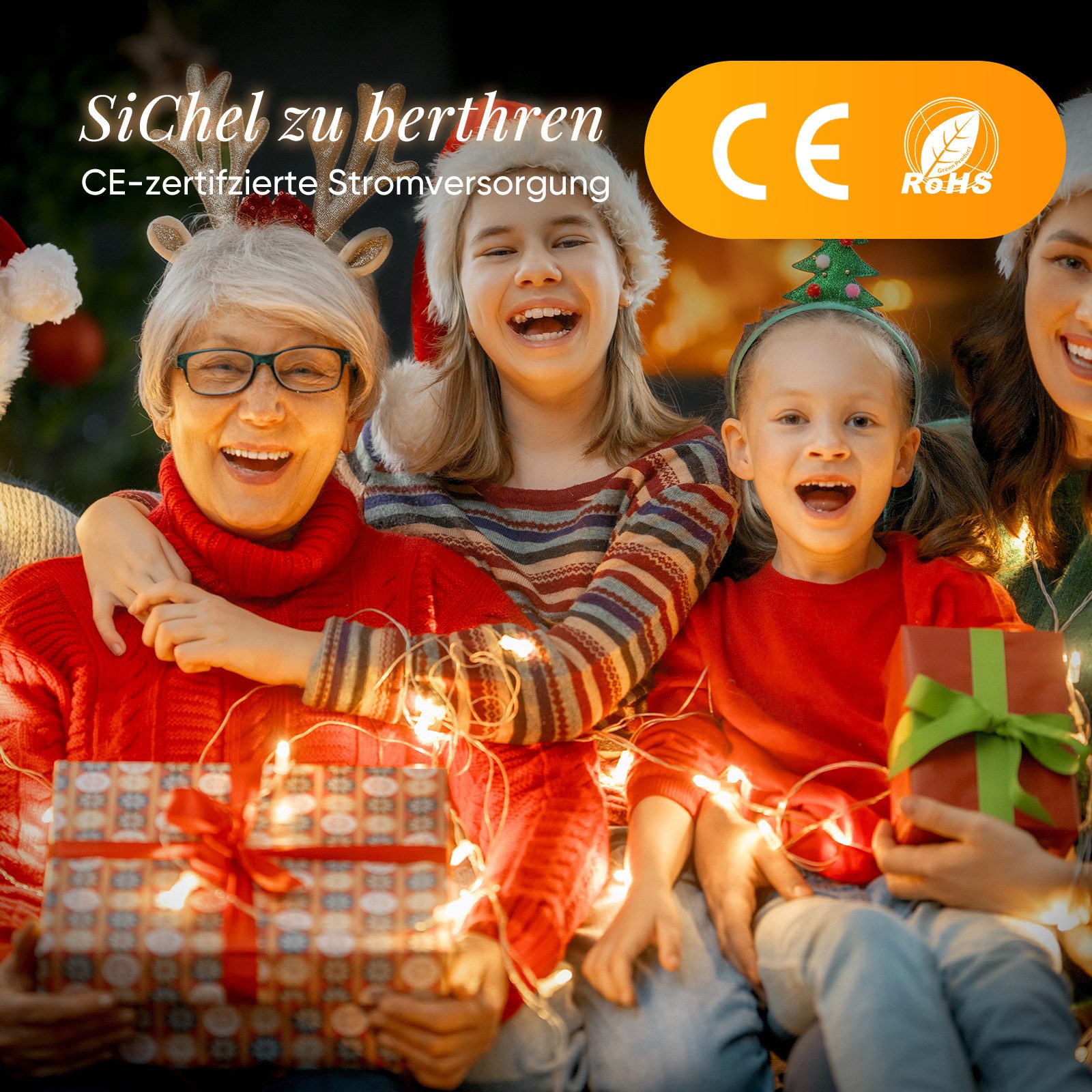Salcar LED-Lichterkette 2m-100m LED Lichterkette Weihnachtsbaum 20-1660er LED Weihnachtsdeko, 5m 50 LED, 8 Modi und Memory-Funktion, Spritzwassergeschützt – Bild 5 von 5