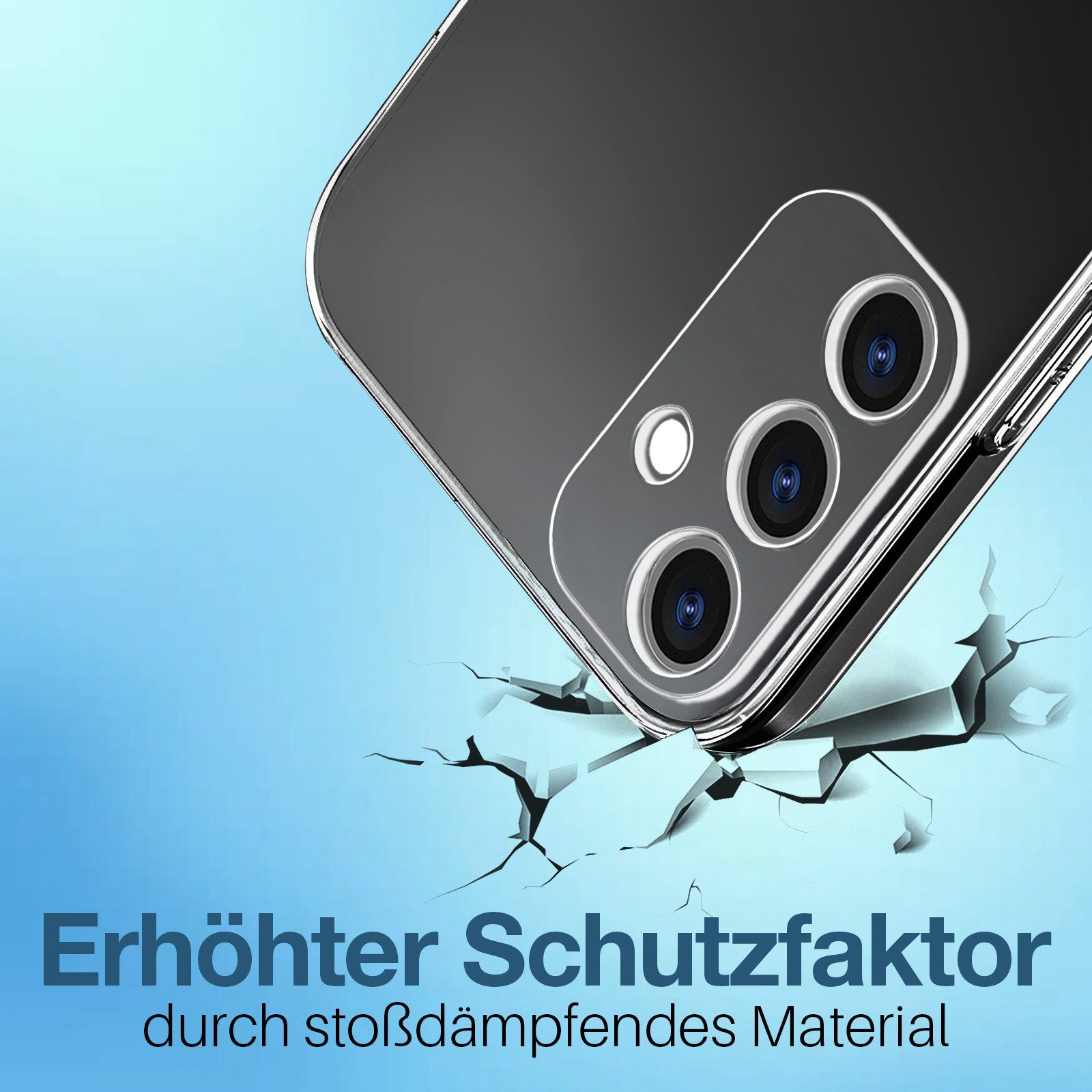 Tec-Expert Handyhülle Handy Hülle Cover für Samsung Galaxy S24 6.2 Zoll, 6.2", Slim Case Bumper Schutzhülle Transparent