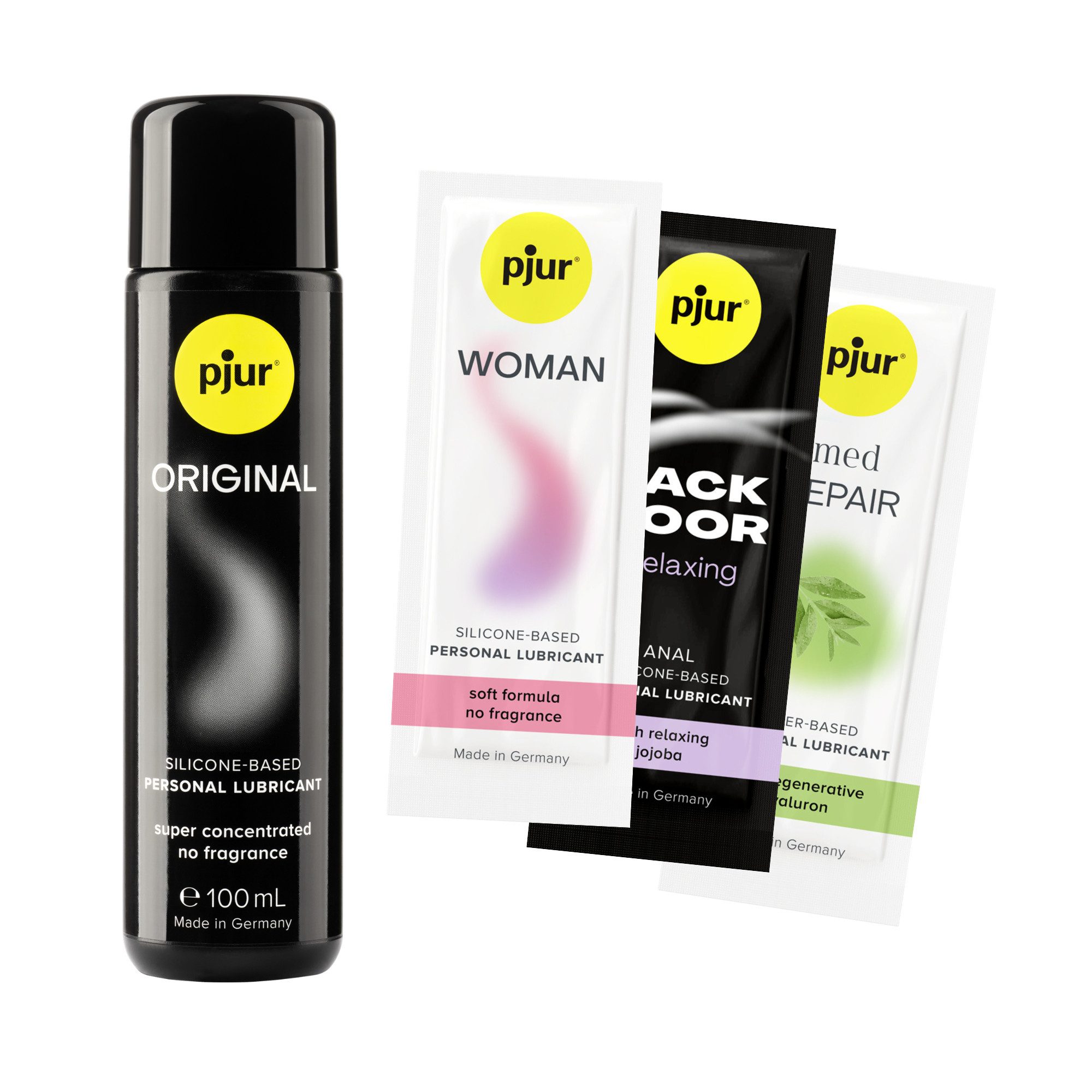 pjur Gleitgel 105ml Bundle Original, Vorteilsset inkl. 3 Probe-Sachets