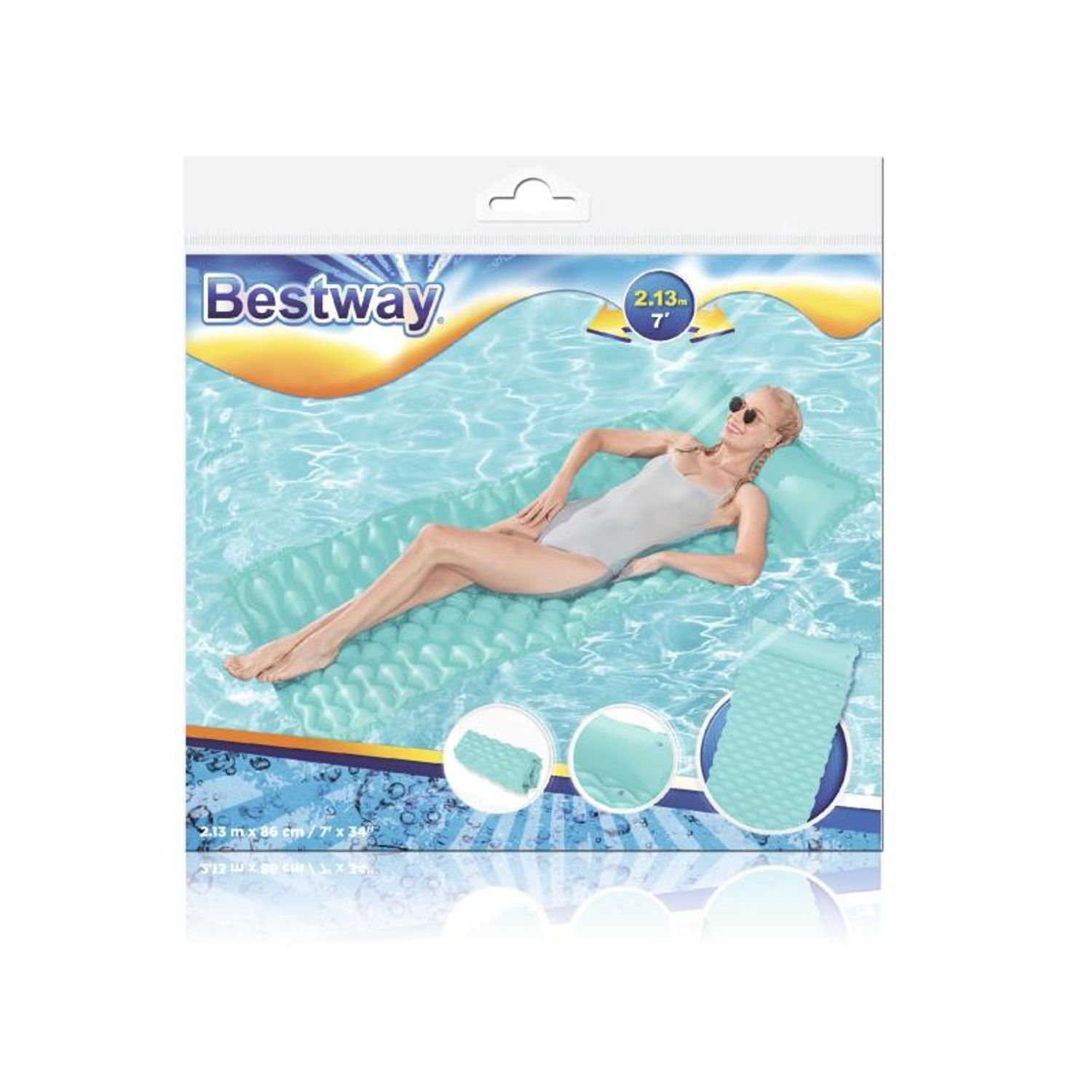 213x86cm Strand Pool Luftmatratze Aufrollbare Sommer Bestway Luftmatratze Bestway Badespaß