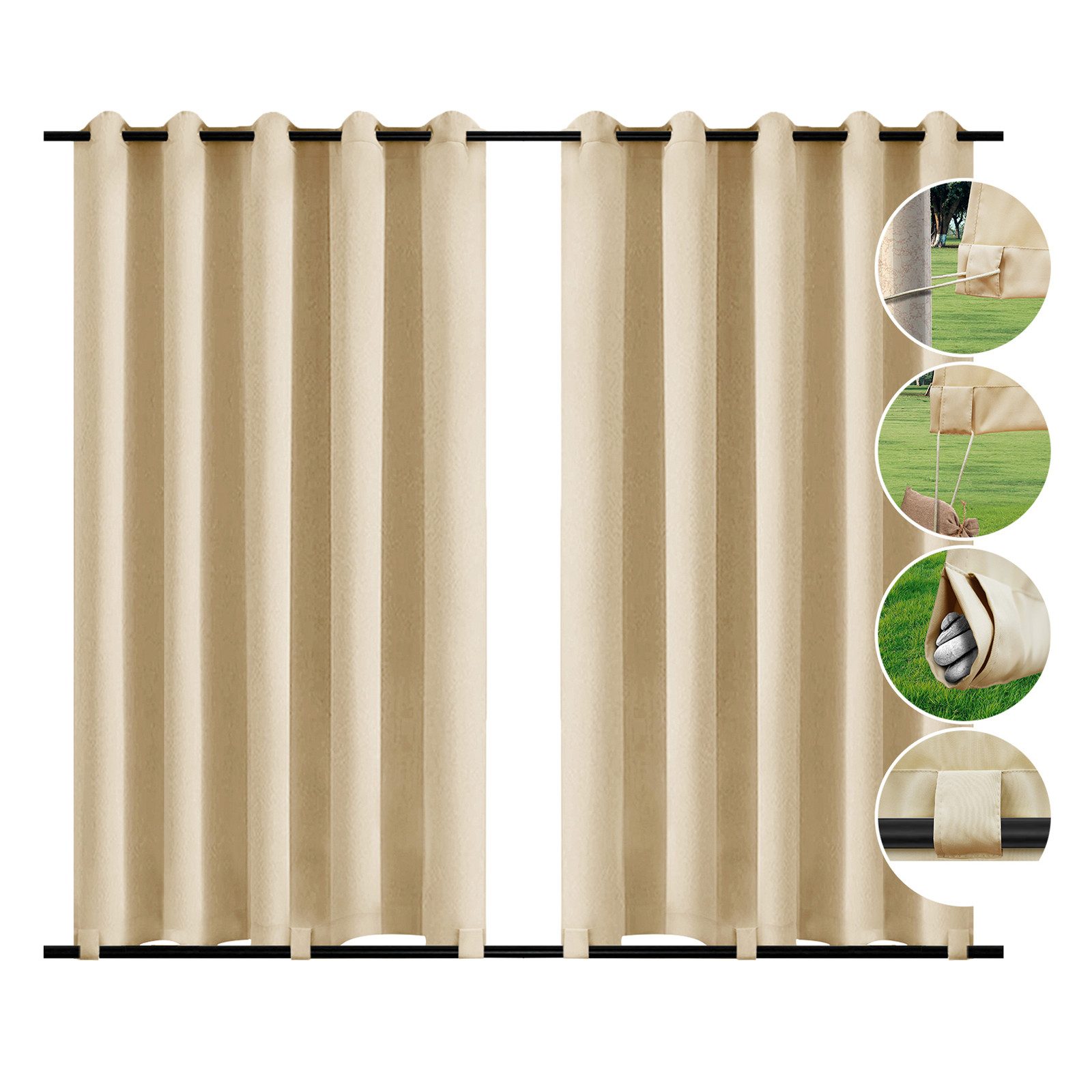 BTTO V&G Outdoorgardine Winddicht Balkon Gardinen,Outdoor günstig online kaufen