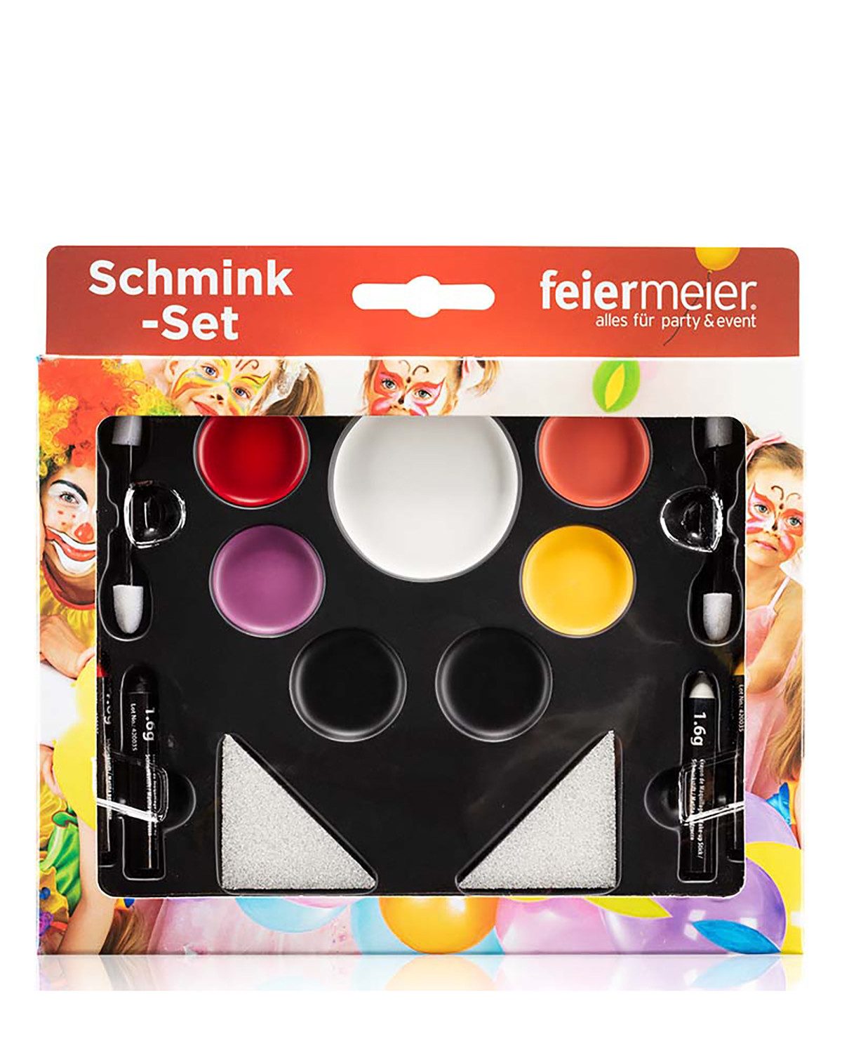 feiermeier Theaterschminke Schmink-Set 14-tlg., Mehrfarbig - Farbe Stifte Sc