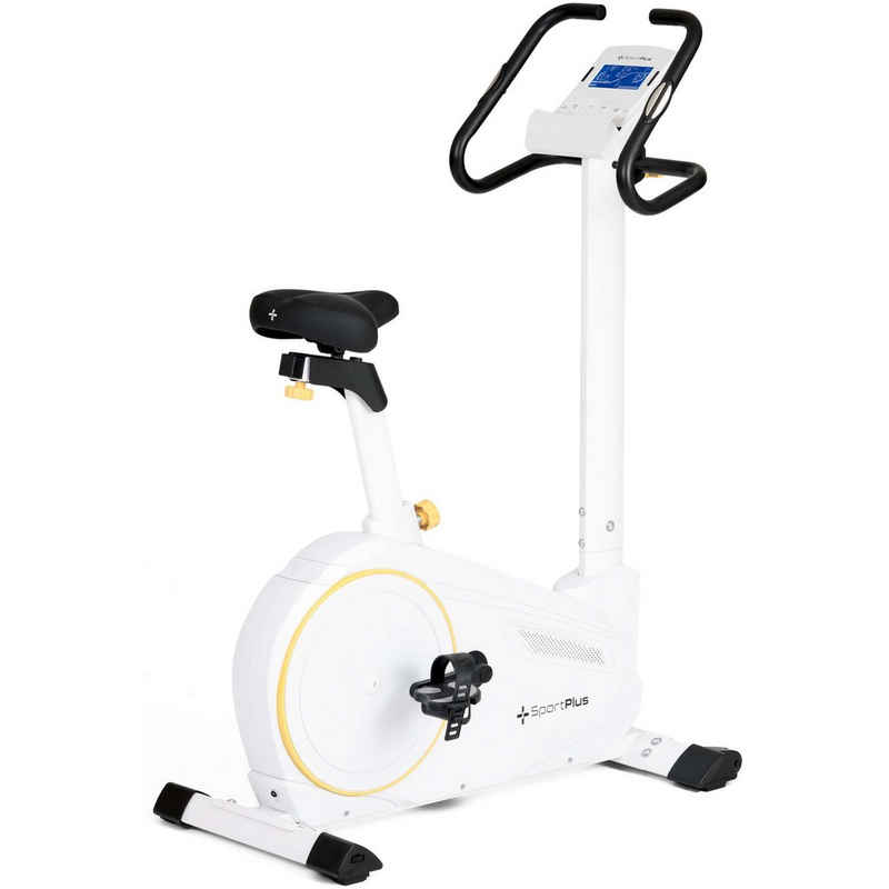 SportPlus Heimtrainer SP-HT-9600-W-iE, Crosstrainer, Heimtrainer, 17 kg Schwungmasse, Handpulssensoren, weiß