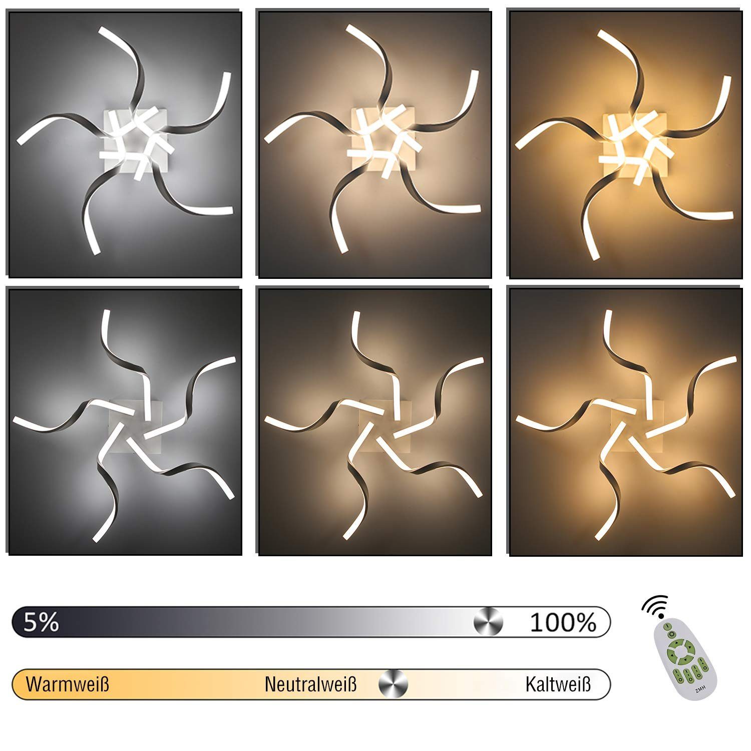 Nettlife LED Deckenleuchte 48W 65CM Wellenförmig Modern Design Deckenleucht günstig online kaufen