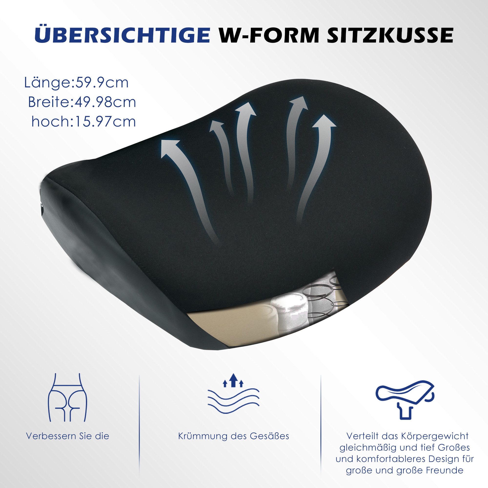 SeedWave Bürostuhl Ergonomischer Bürostuhl mit 16 cm extra dickes Sitzpolst günstig online kaufen