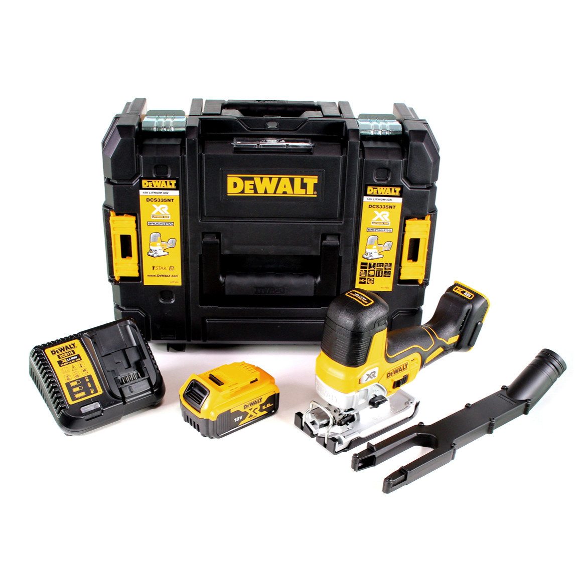 DeWalt Akku-Stichsäge DCS 335 P1 Akku Stichsäge 18V + 1x Akku 5,0 Ah + 1x Schnellladegerät