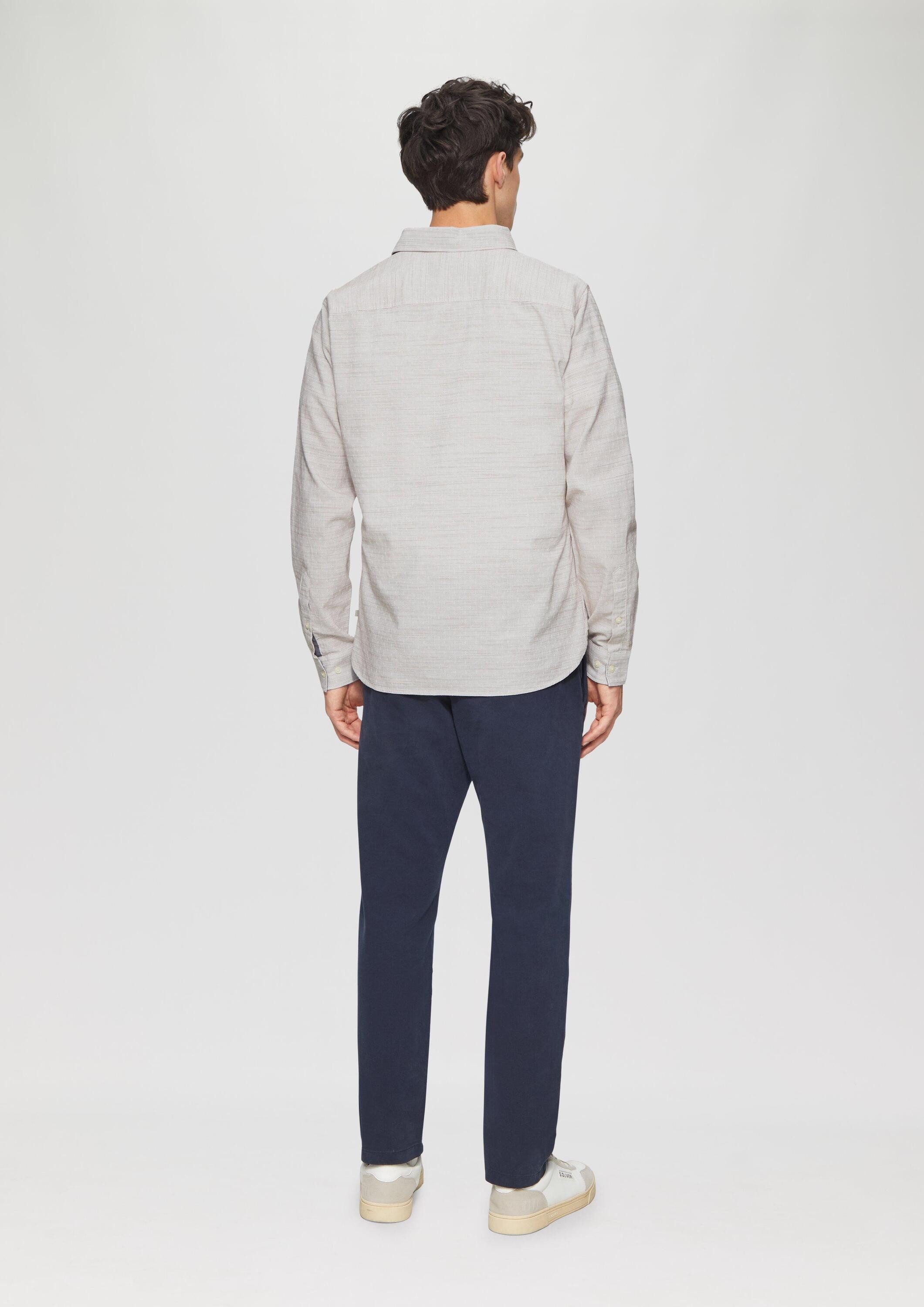 s.Oliver Langarmhemd Hemd Slim Fit: Strukturiertes Hemd mit Kentkragen