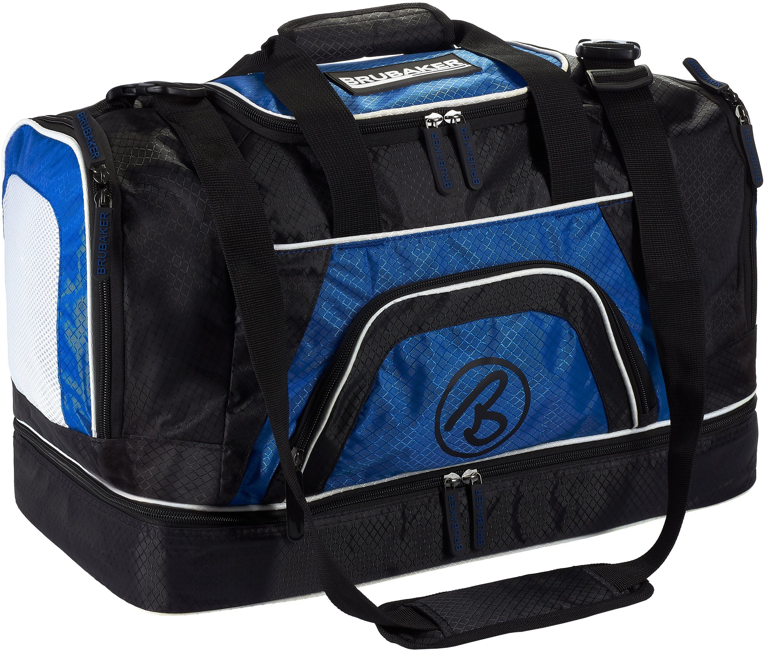 BRUBAKER Sporttasche XXL Trainingstasche 90 l oder 52 l (1-tlg., Reisetasche mit Schuhfach und Nassfach), Fitnesstasche mit abnehmbarem Schultergurt Blau und Schwarz
