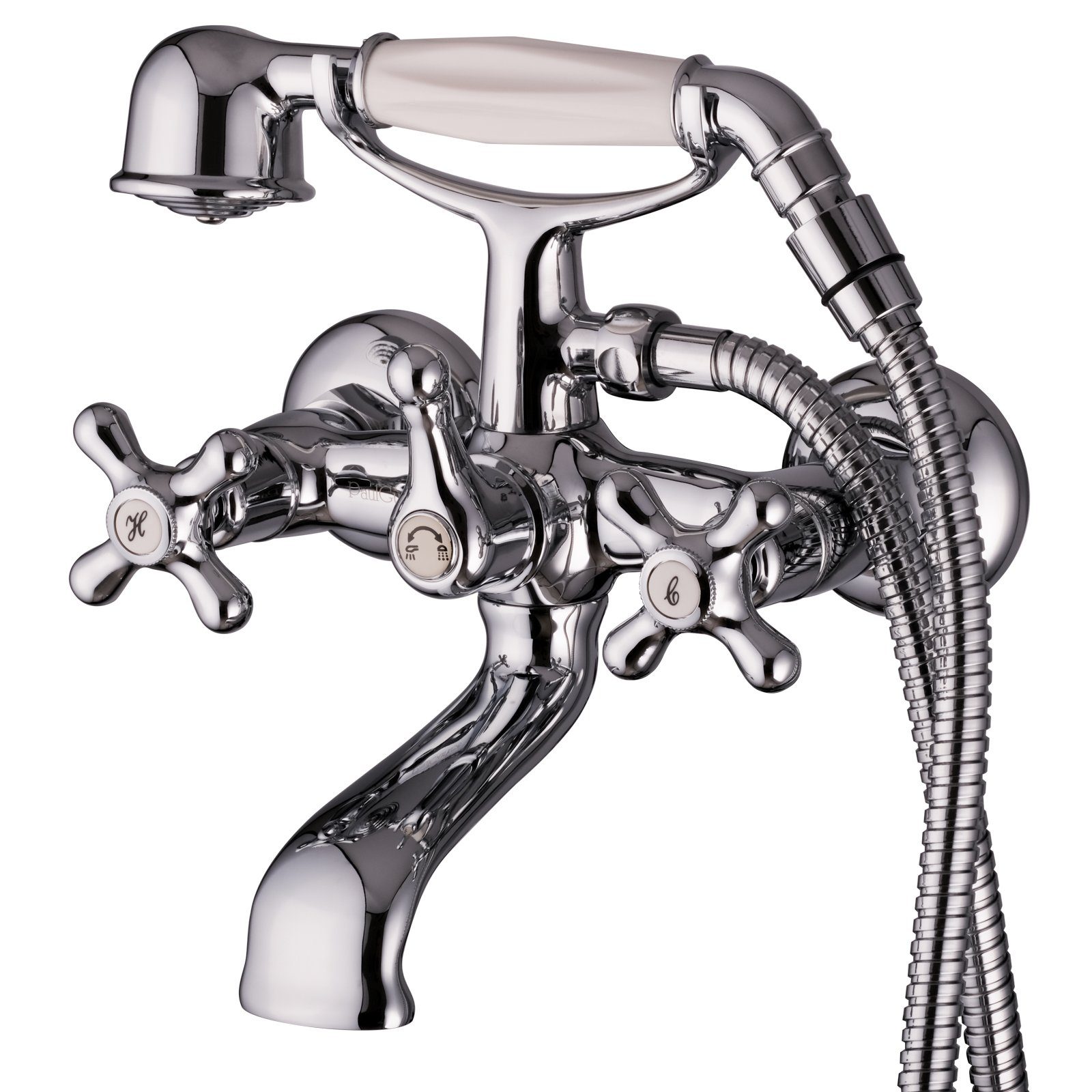 PaulGurkes Wannenmischeinheit PG27T4-1304-PaulGurkes Nostalgie Retro Wannenarmatur (Armatur)