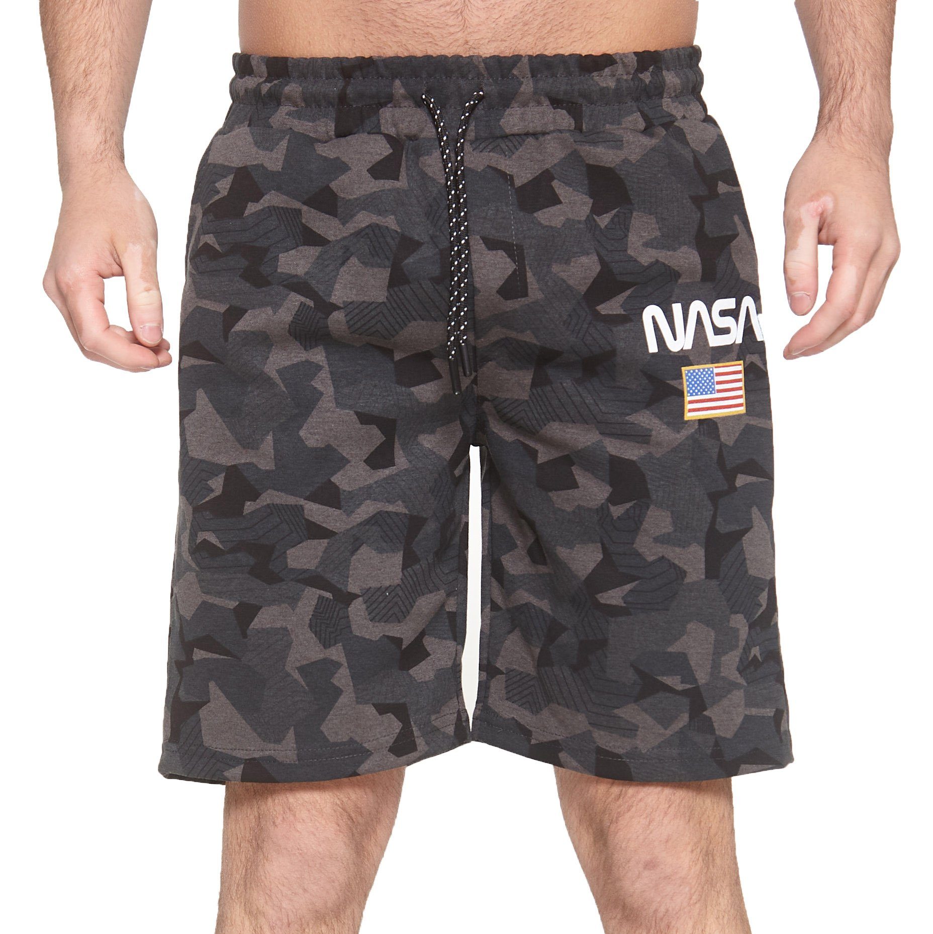 John Kayna Shorts Herren Short Camouflage Jogging Hose Jogger Street (Kurze Hose Bermudas Sweatpants, 1-tlg., im modischem Design) Fitness Freizeit Casual Camo Deep Gray