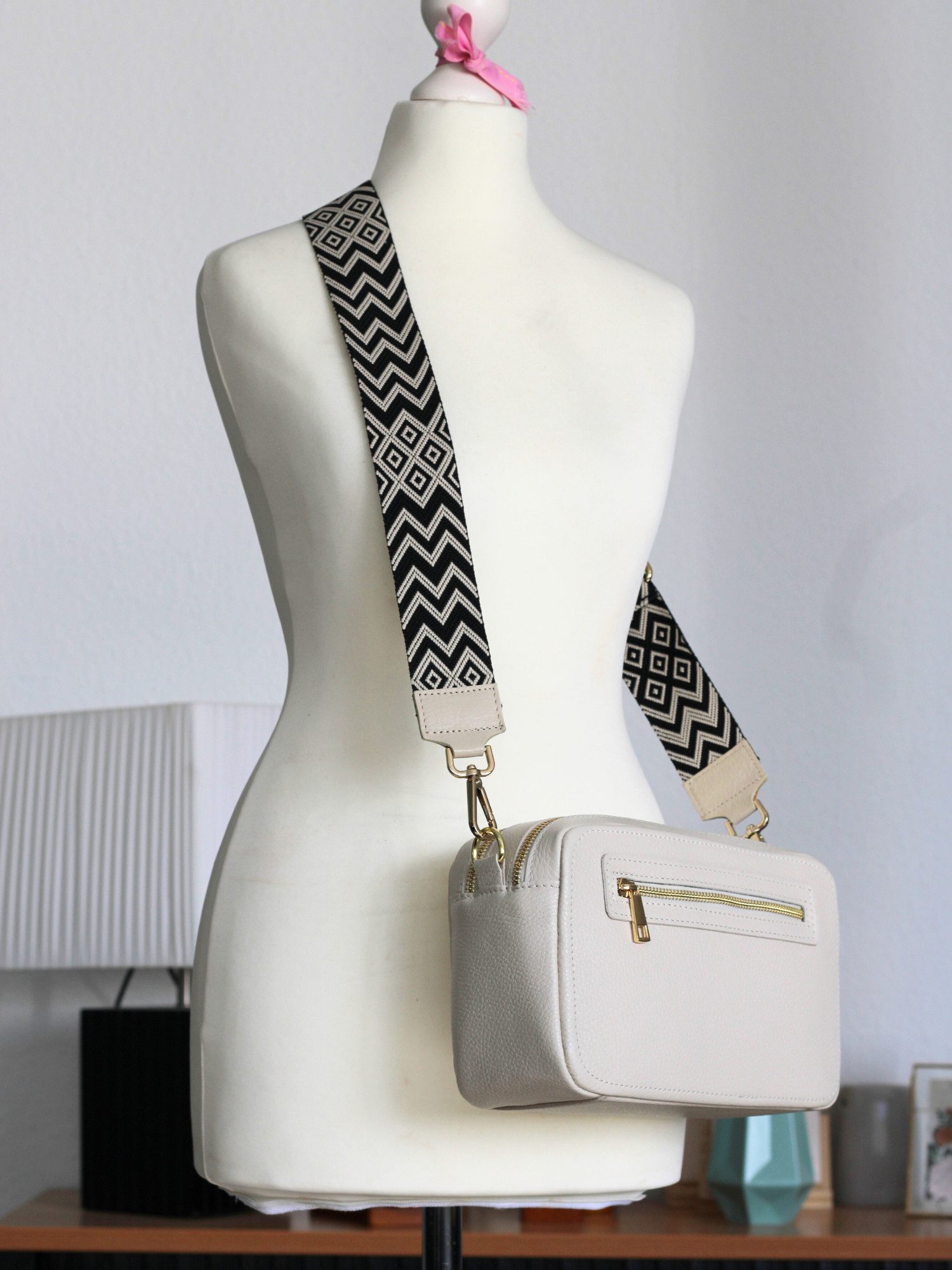 Adel Bags Schultertasche GALA aus echtem Leder, Umhängetasche für Damen mit 2 Riemen, echtes Leder, hergestellt in Italien