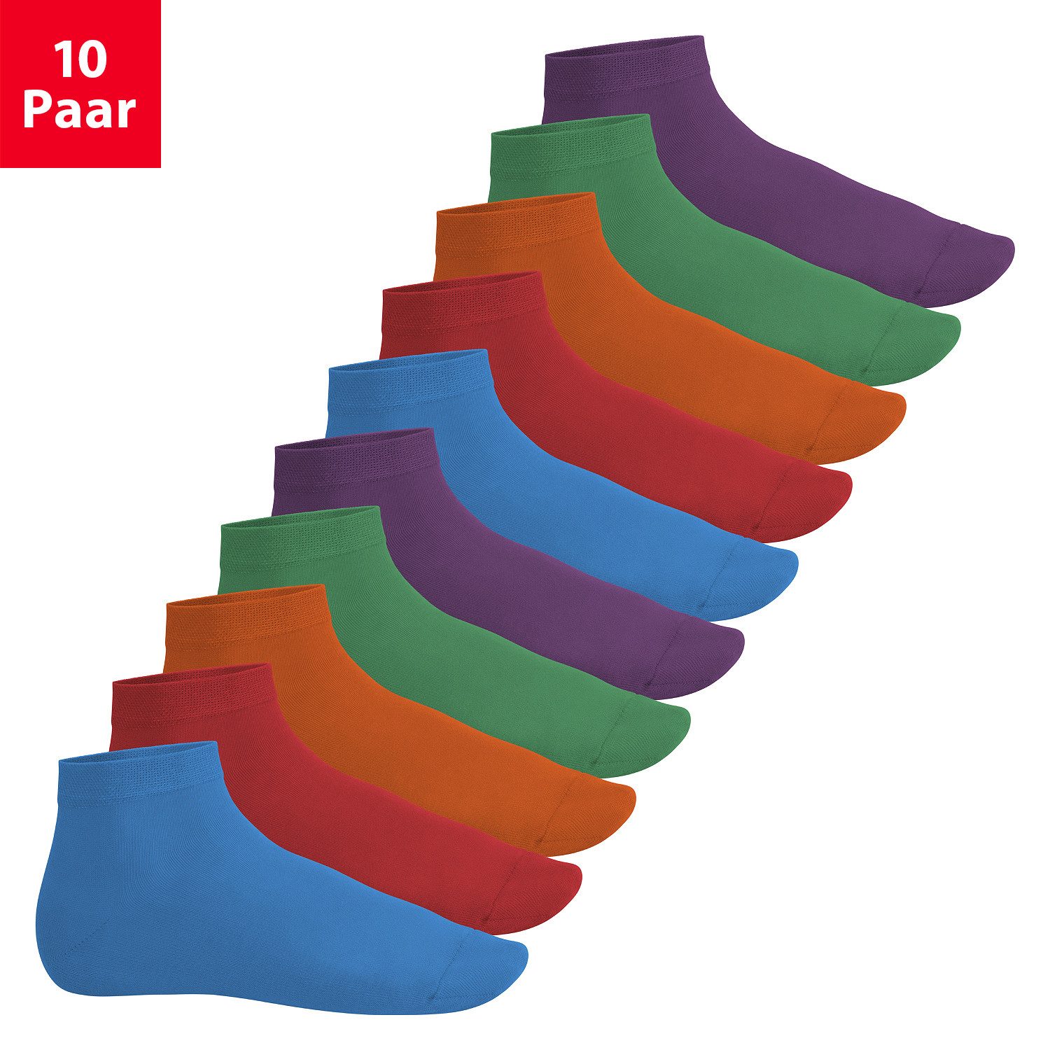 Footstar Kurzsocken EVERYDAY! 10 Paar Quarter Socken Kurzsocken Kurze Baumwoll Socken