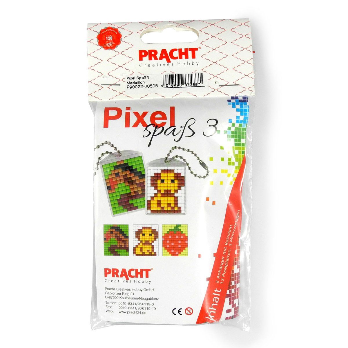 Pracht Malen nach Zahlen PRACHT Pixel Spaß Nr. 3 klein 2 Medaillons mit Kette