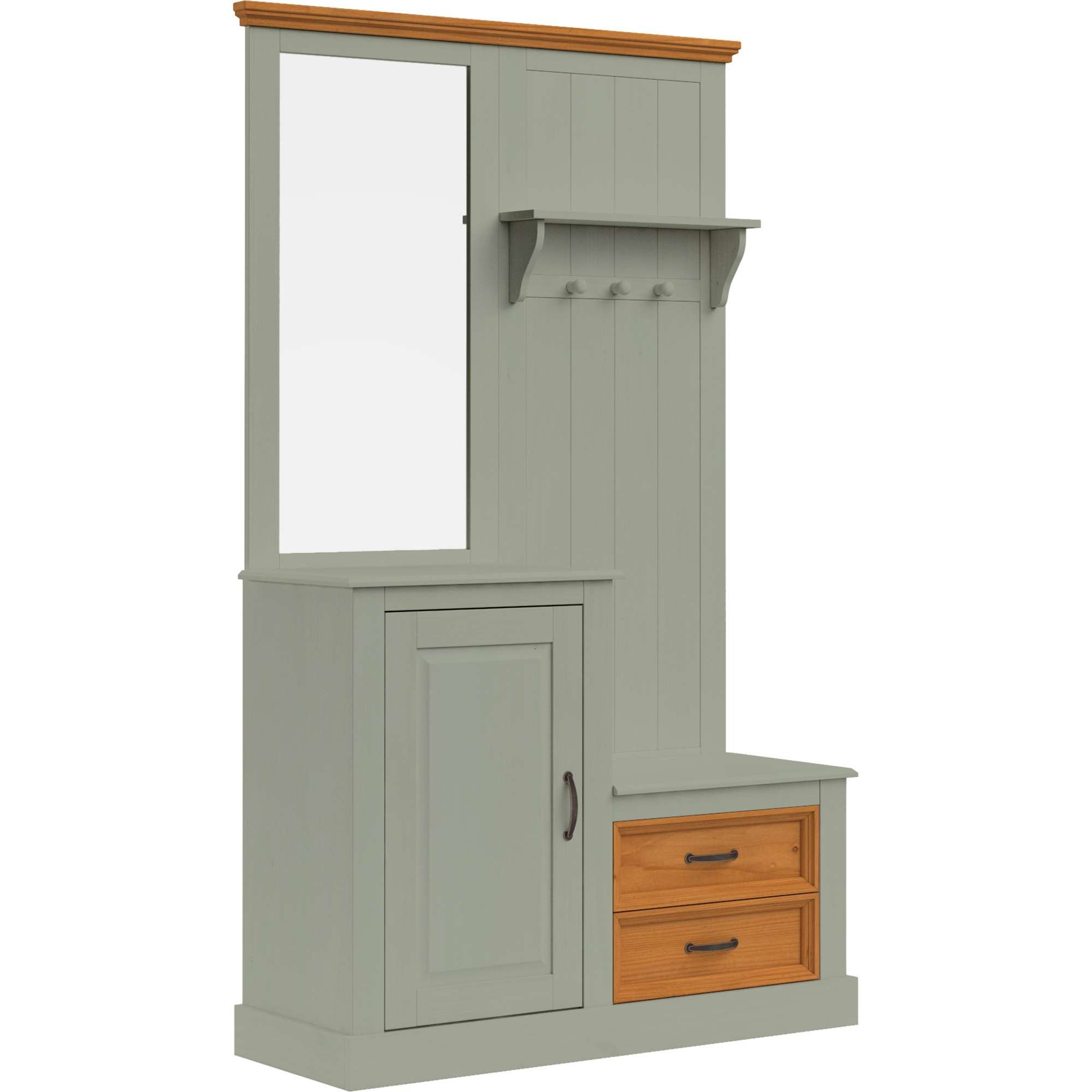 Home affaire Garderobenschrank "Selma", Kompaktgarderobe, mit Spiegel, Hake günstig online kaufen