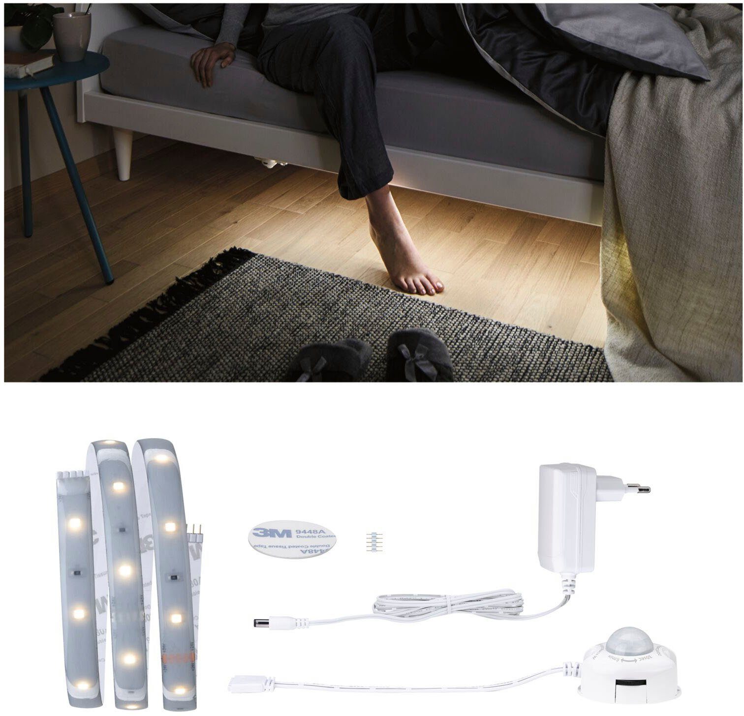 Paulmann LED-Streifen MaxLED 250 Comfort Set für Einzelbett 1m 2700K 4W 12VA Weiß, 1-flammig