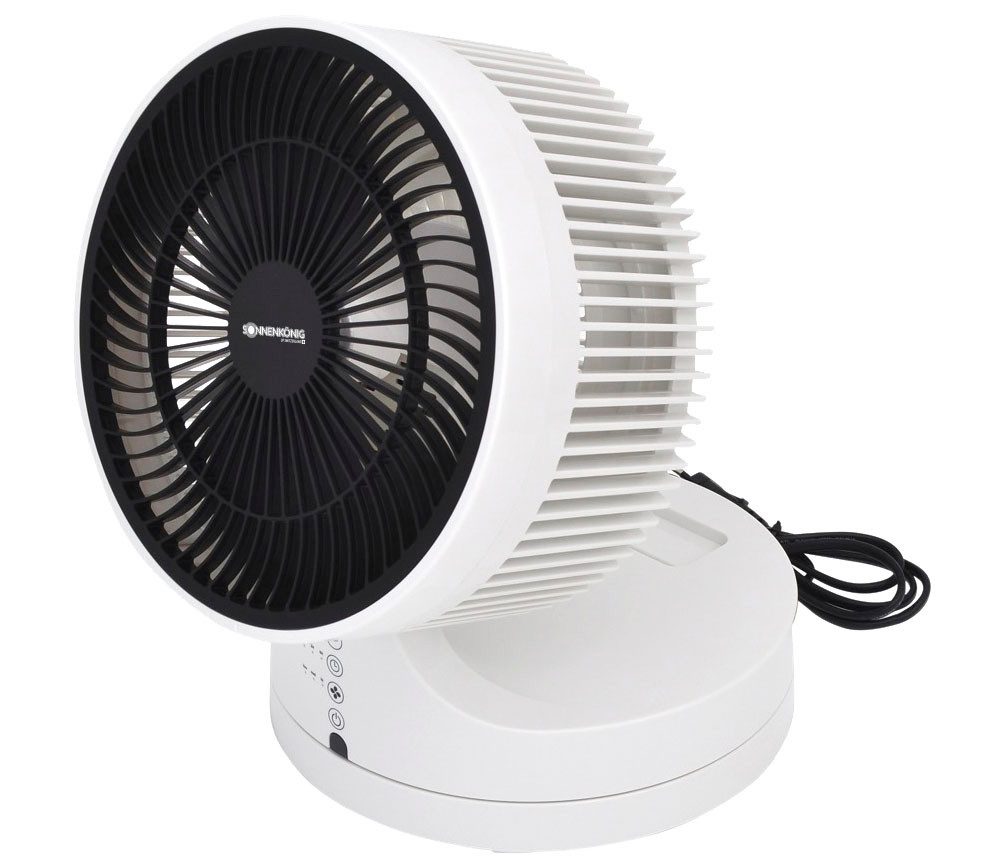 Sonnenkönig Tischventilator Breez, Leistung 45W, 7h Timer, Fernbedienung, Oszillation, 3 Geschwindigkeitsmodi, eignet sich für alle Jahreszeiten