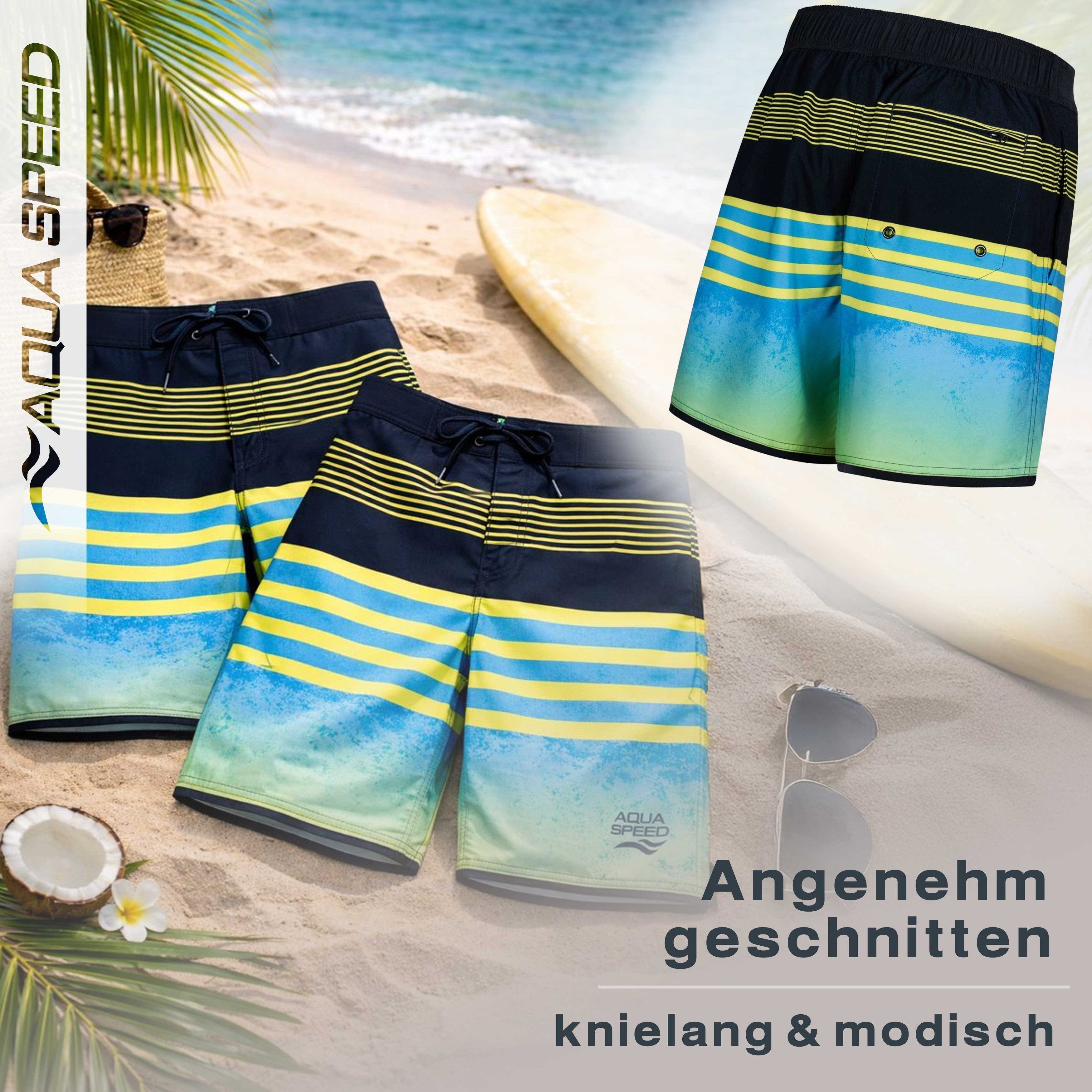 Aqua Speed Boardshorts (NOLAN Strandhose Badehose Schwimmhose Badeshorts Mann) Bequemer Sitz unterstützt entspanntes Tragen an warmen Tagen