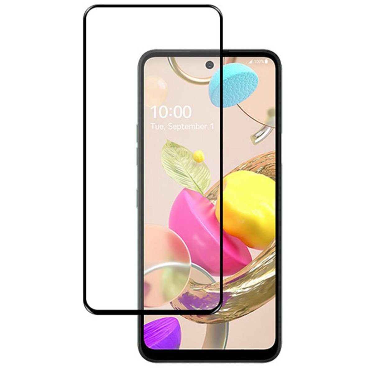 Handyhülle Für LG K42 3D Premium 0,3 mm H9 Hart Glas Schwarz Folie Schutz Hülle Neu