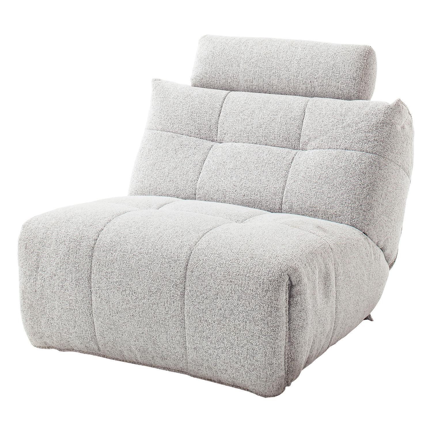 Relaxsessel BELVIANO, Hellgrau, Stoffbezug, mit Kopfstütze, 1-motorig, elektrische Relaxfunktion, B 93 x H 91 x T 105 cm
