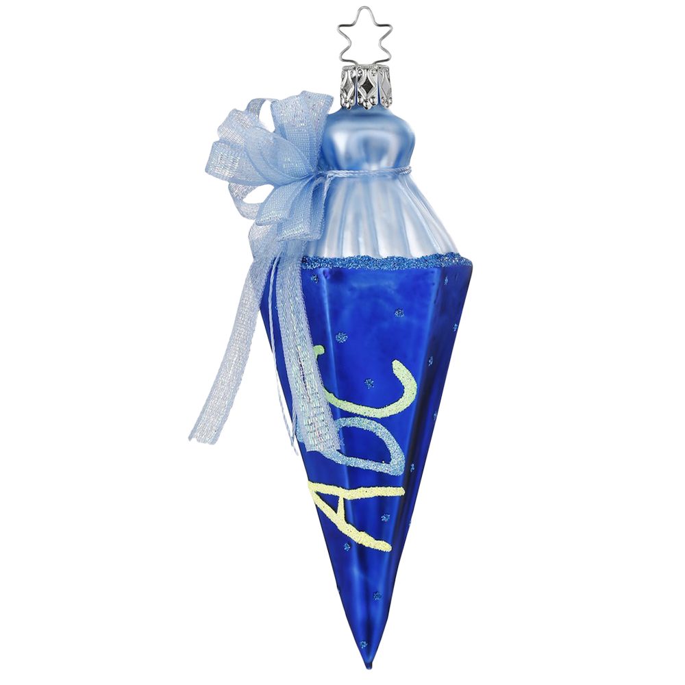 handbemalt blau INGE-GLAS® mundgeblasen, 14,5cm Christbaumschmuck Zuckertüte (1-tlg),