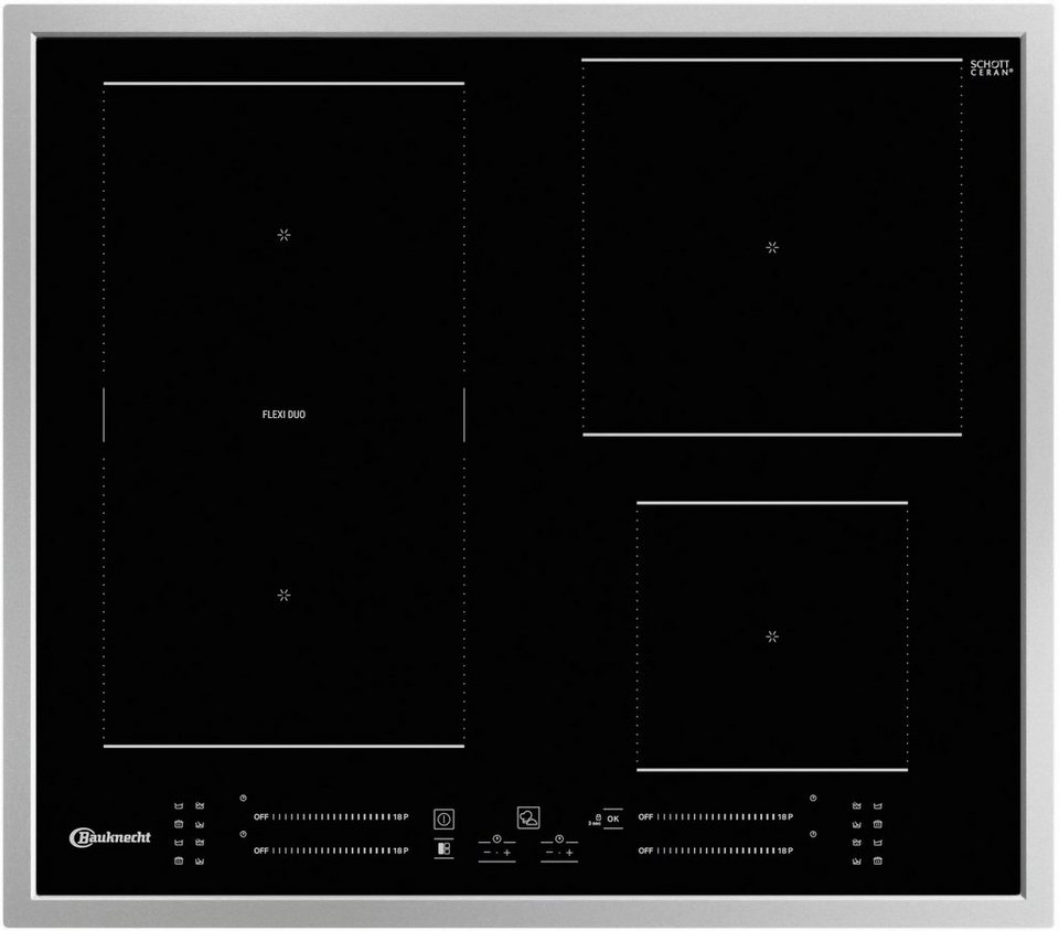 BAUKNECHT Flex-Induktions-Kochfeld von SCHOTT CERAN® BS 7160C FT, Direct  Access – Touch Control mit Slider-Funktion für jede Kochzone