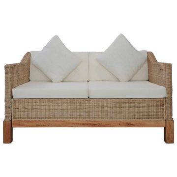 furnicato 2-Sitzer 2-Sitzer-Sofa mit Auflagen Natur Rattan