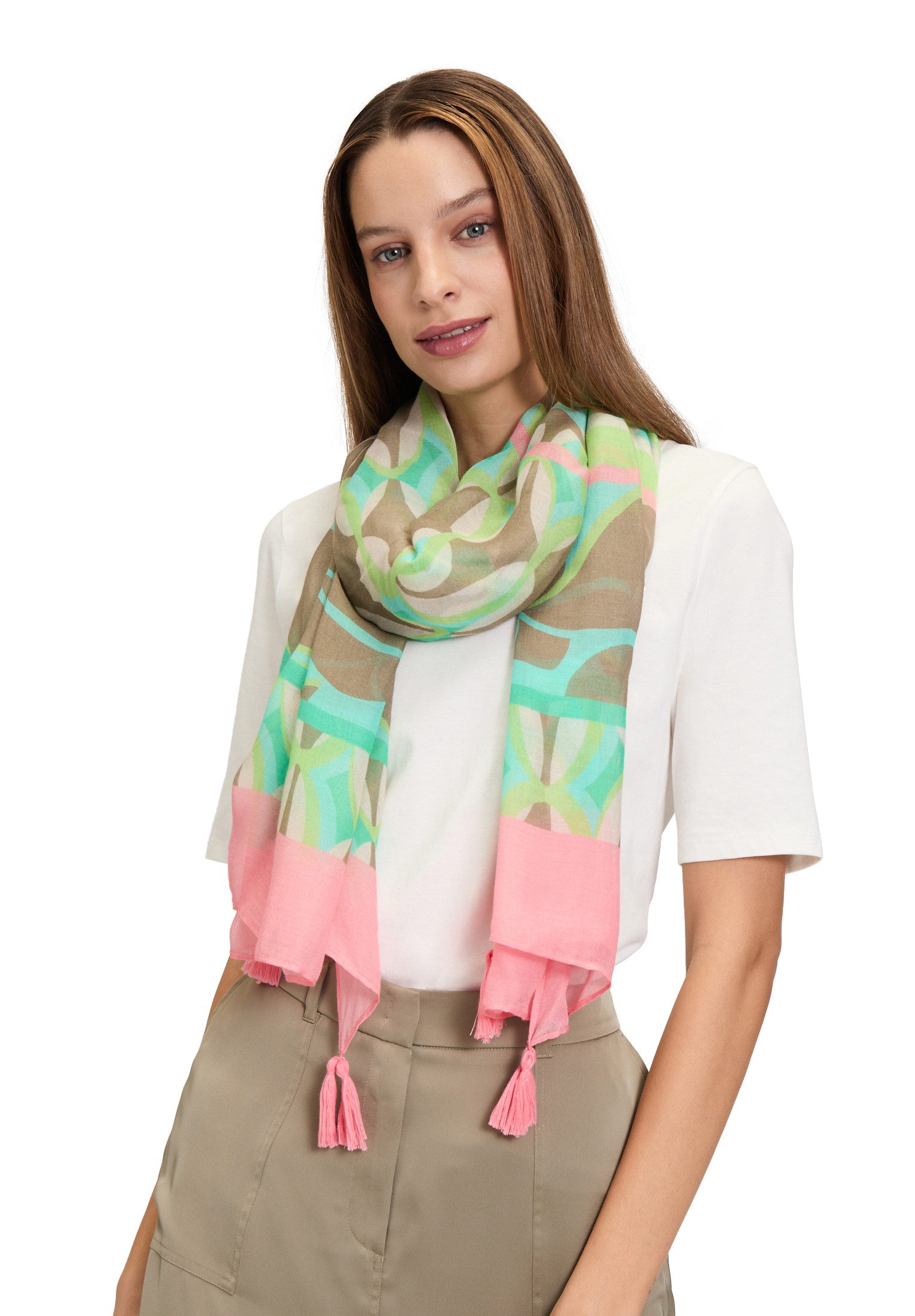 Schal Betty Barclay Damen Sommerschal mit Quasten