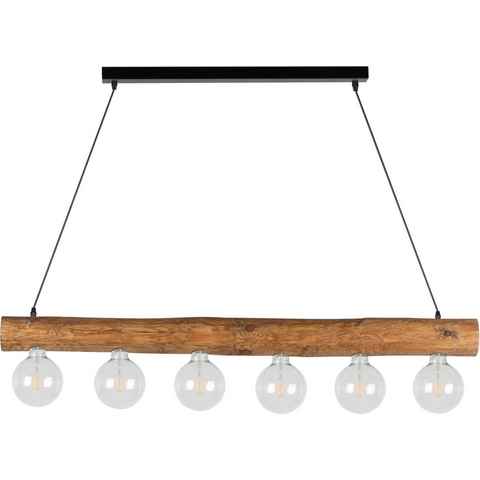 SPOT Light Pendelleuchte TRABO SIMPLE, Leuchtmittel wechselbar, Hängeleuchte, Holzbalken aus massivem Kiefernholz Ø 8-12 cm