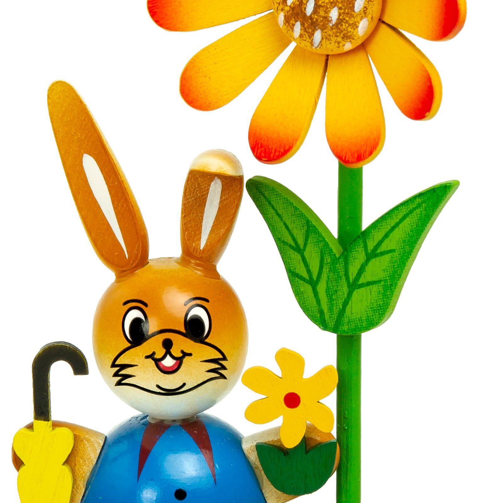 Figuren farbenfrohen mit 2er H: Set cm 13 OD11 im Osterhasen Holz Ostergarten Astern Osterhasen Frühlings mit Osterhase Blumen SIKORA