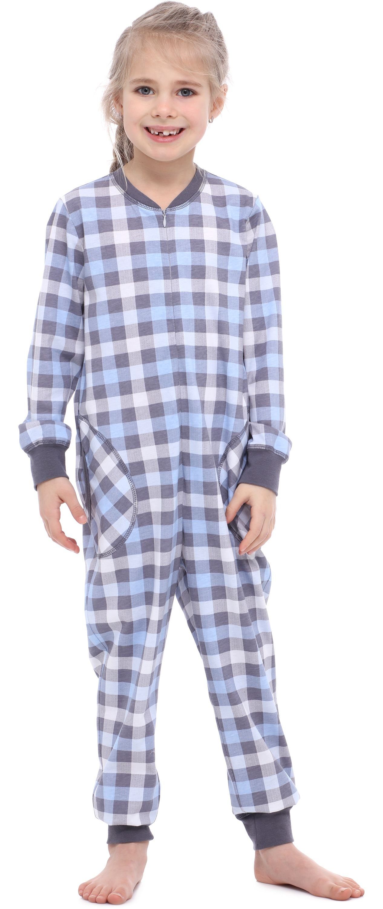 Merry Style Schlafanzug Mädchen Schlafanzug Jumpsuit MS10-186 Graphite Kariert