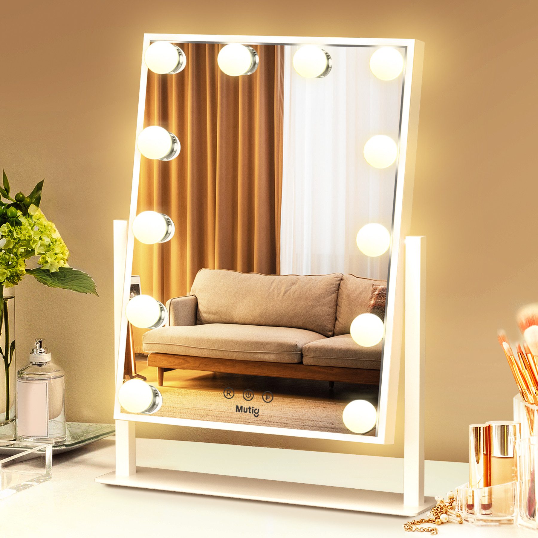 Schminkspiegel Kosmetikspiegel Make-up-Spiegel Hollywood mit 12LED beleuchtung