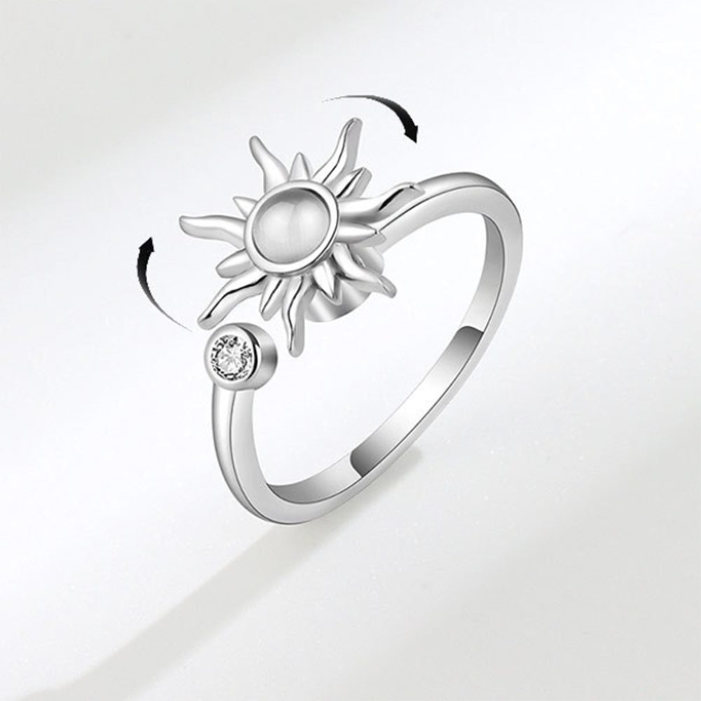 Offene Fingerring Ring Anti 925 Ringe, Damen Sterling für Stress Spinner Angst Verstellbar silvery Haiaveng Silber