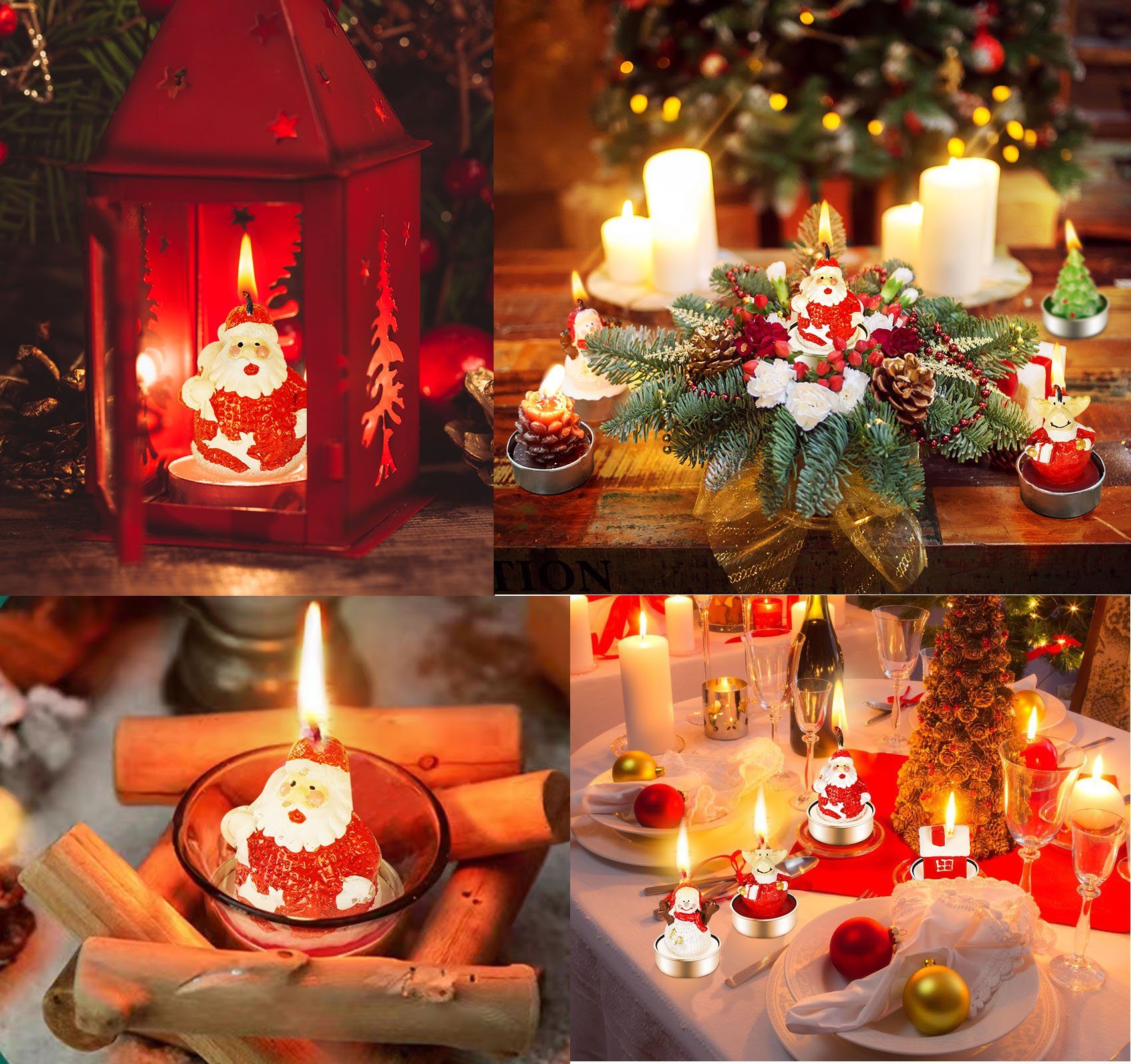 Weihnachtsdekoration mini-Weihnachtskerzen Geschenke Christbaumkerzen Homewit für 18tlg