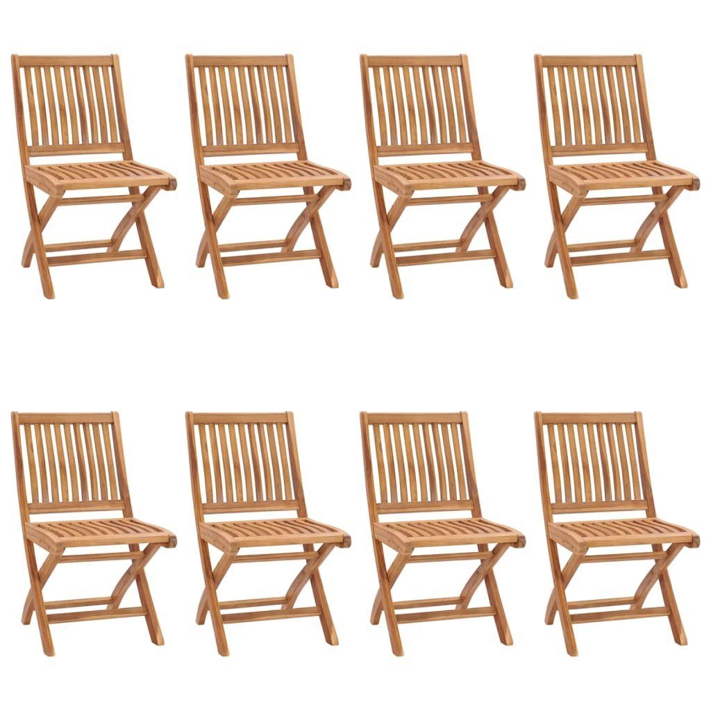 furnicato Gartenstuhl Klappbare Gartenstühle 8 Stk. Massivholz Teak