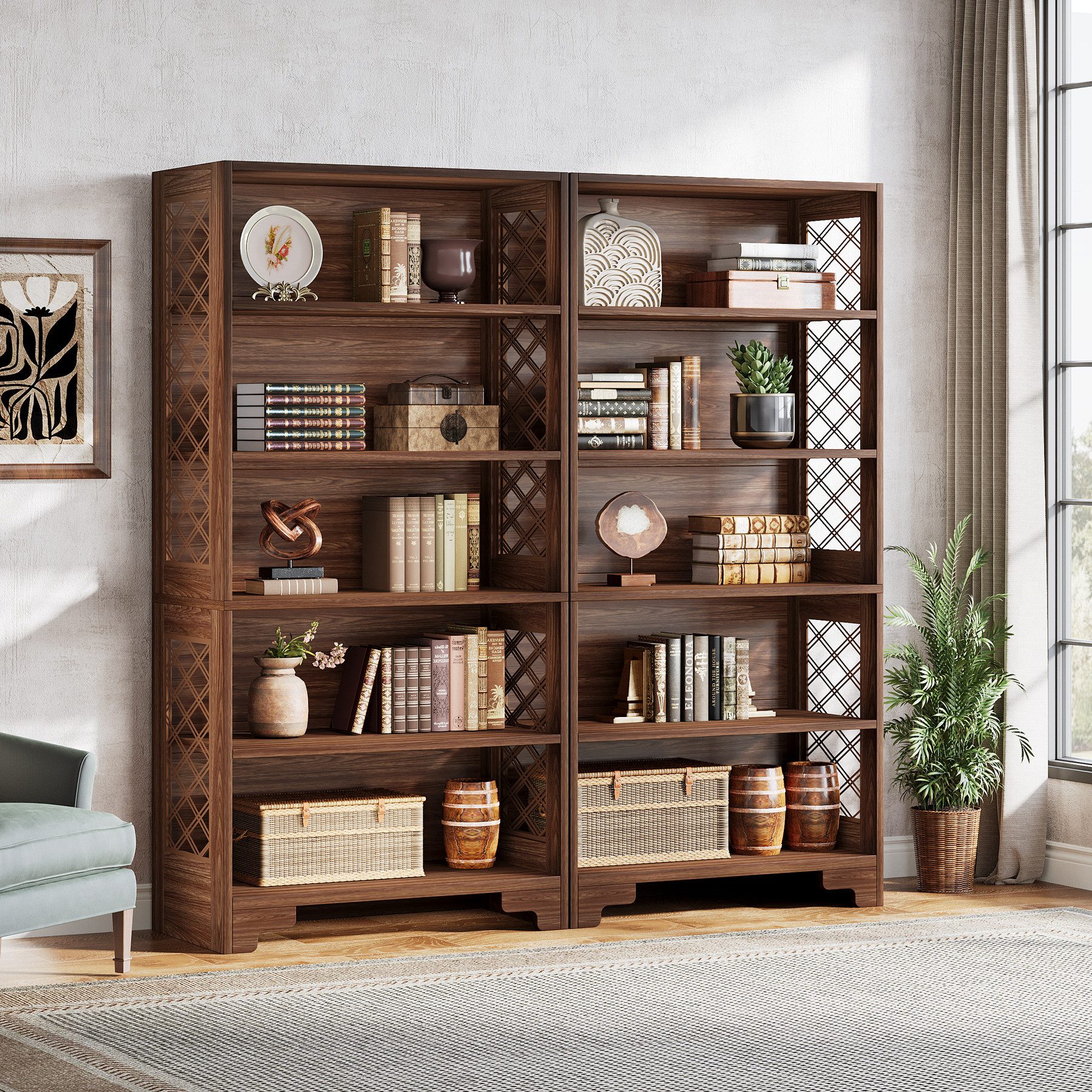 Tribesigns Bücherregal 6-stöckiges Standregal, 180cm regal Holz, offenes Au günstig online kaufen