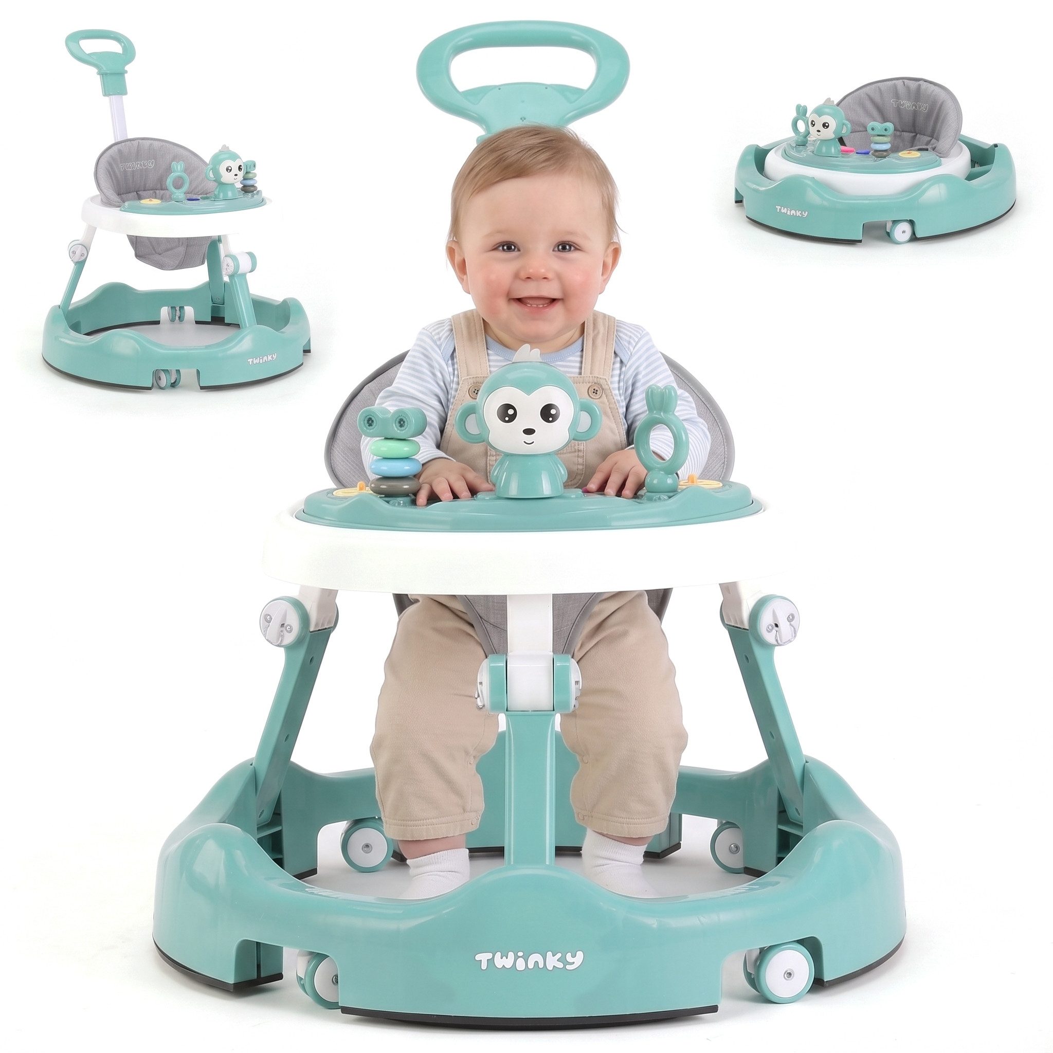 TWINKY Lauflernhilfe für Baby - Klappbarer Lauflernwagen mit Schiebegriff, (Bedienungsanleitung für Babywalker)