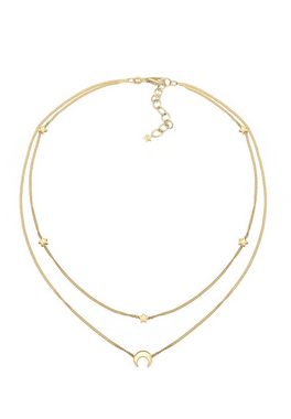 Elli Collier Choker Layer Halbmond und Sterne 925er Silber