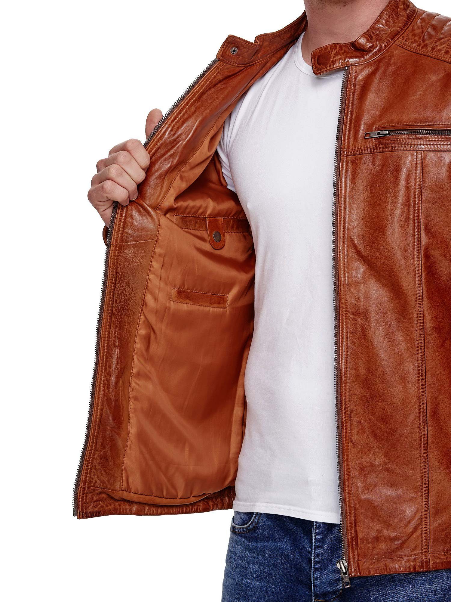 Tazzio Lederjacke 19709 Herren Echtleder Leder Jacke im Biker-Look – Bild 4 von 5