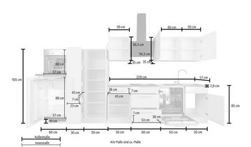 wiho Küchen Küchenzeile Cali, mit E-Geräten, Breite 360 cm