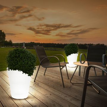 etc-shop Gartenleuchte, 3x LED Solar Leuchten Blumen Topf Außen Beleuchtungen Dekorationen Steh Lampen