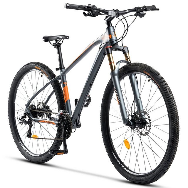 CARPAT SPORT Mountainbike 29 Zoll Mountainbike für Herren Damen, 24 Gang Shimano Tourney Schaltwerk, Kettenschaltung, (Alu-Rahmen, Hydraulische Scheibenbremse), MTB Hardtail Fahrrad