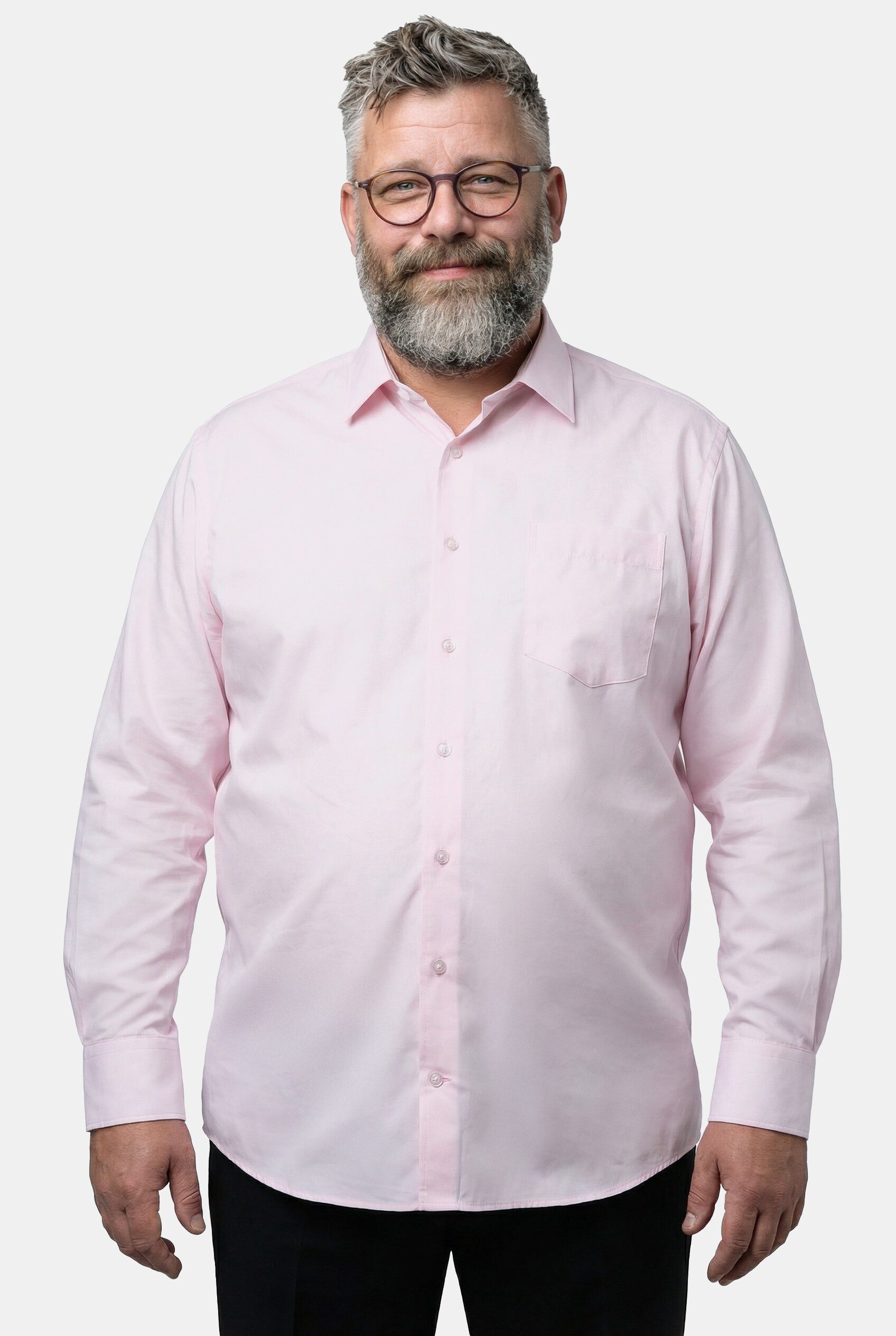 Men Plus Businesshemd Businesshemd Langarm EasyCare Kentkragen