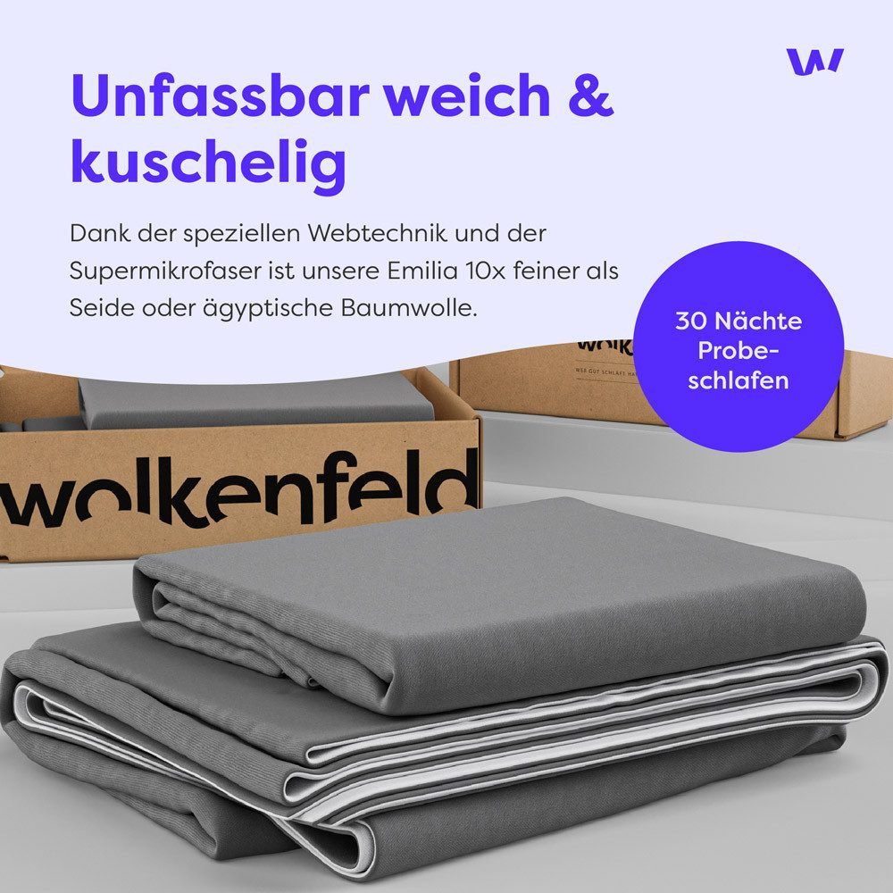 Wolkenfeld Bettwäsche Allergiker Bettwäsche, unfassbar weich, Microfaser, 2 teilig, 135x200 cm, 155x220 & Übergrößen I inkl. Kissenbezüge 80x80 I Uni – Bild 5 von 5