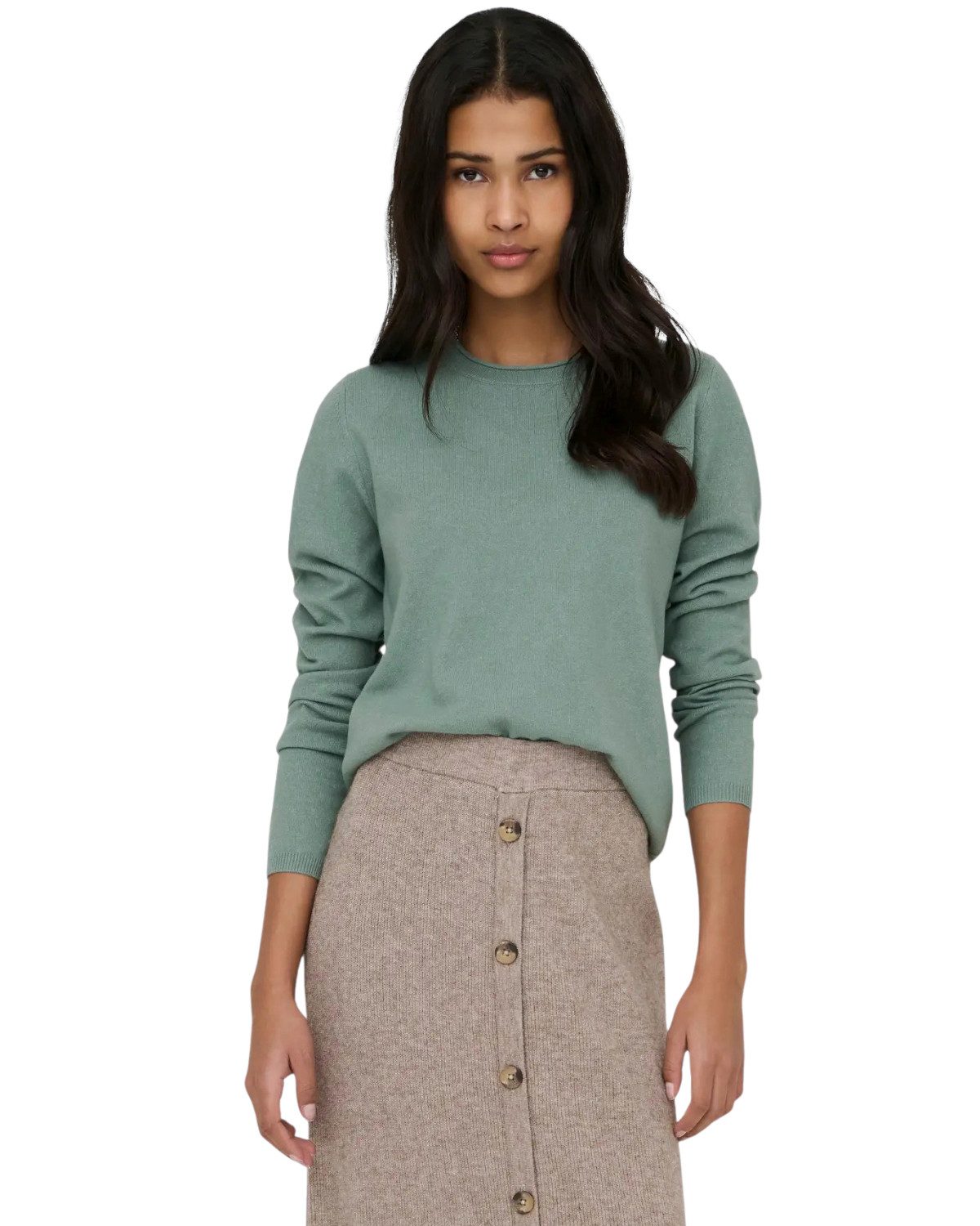 ONLY Rundhalspullover Zeitloses Design in weicher Flat-Knit-Qualität für Alltag und Büro