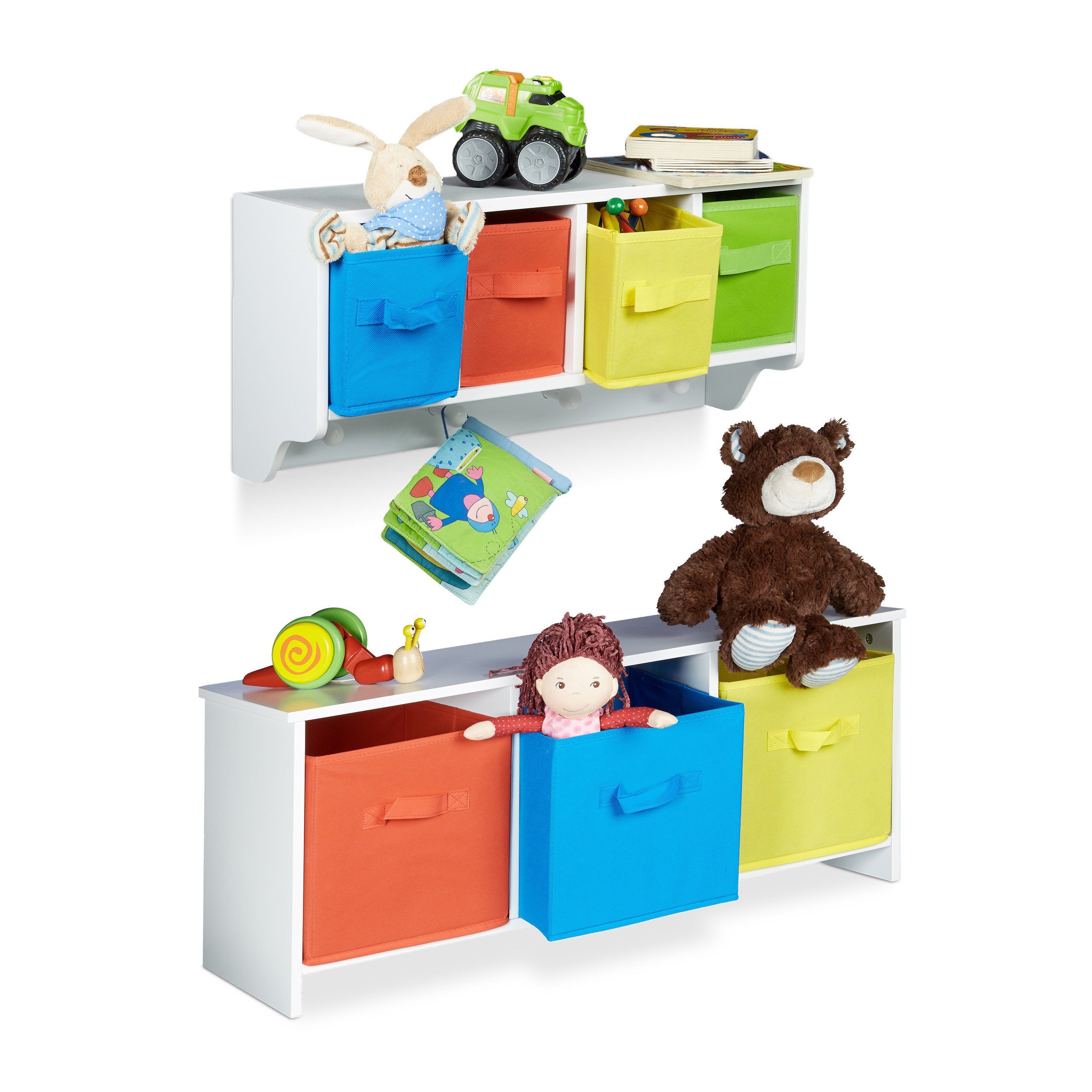 relaxdays Regal-Set 2x Kinderzimmerbank