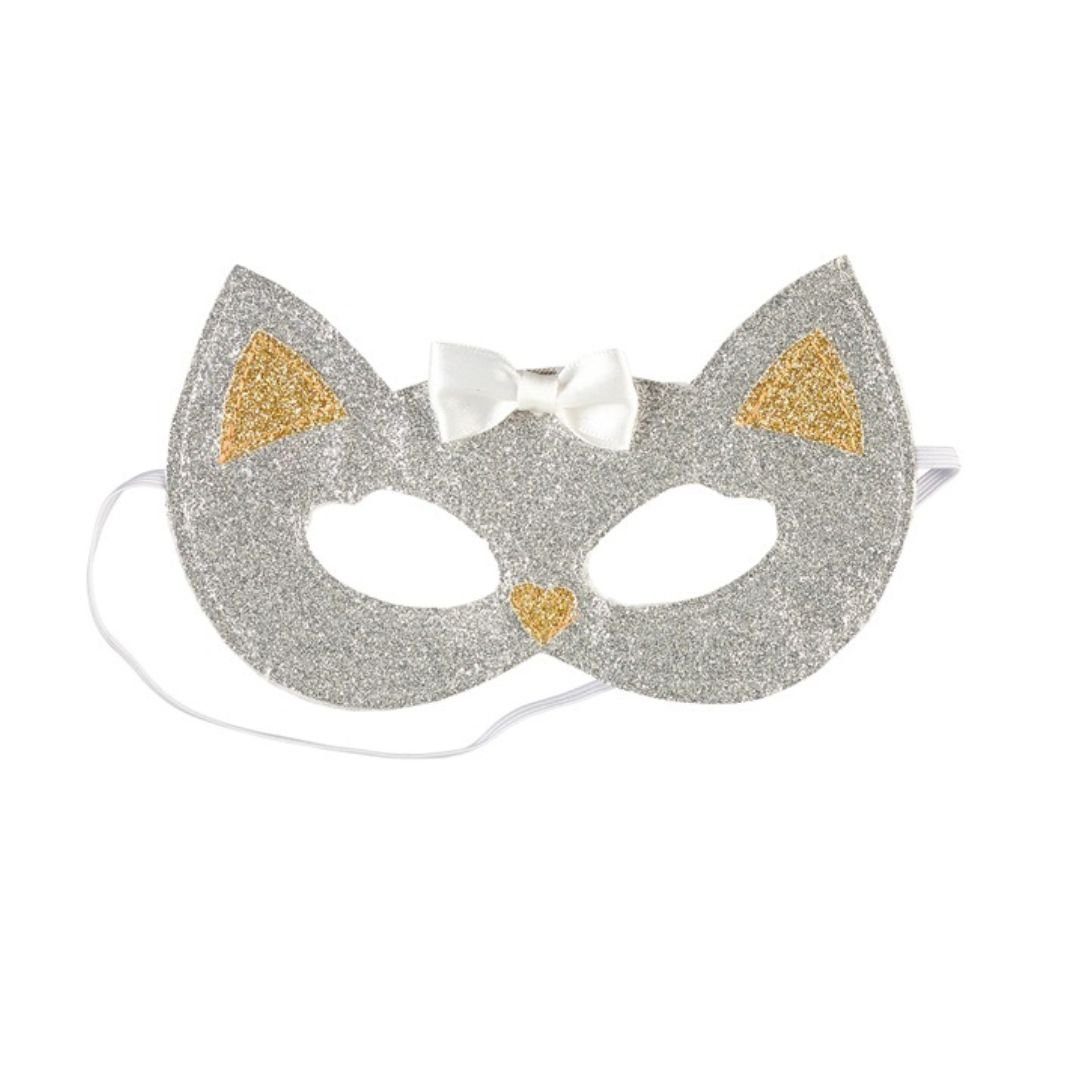 Kostüm Maske Katze silber