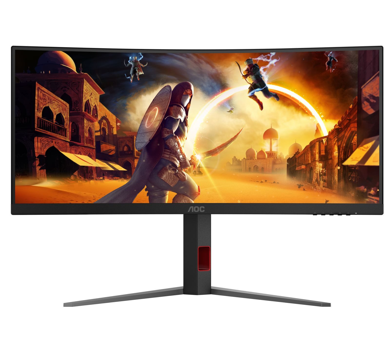 AOC 86,4cm (34) CU34G4Z 21:09 2xHDMI+DP+USB Curved TFT-Monitor (3440 x 1440 px, Wide Quad HD, 1 ms Reaktionszeit, 240 Hz, Fast VA, Curved, HDR, Kopfhörerbuchse, Höhenverstellbar)
